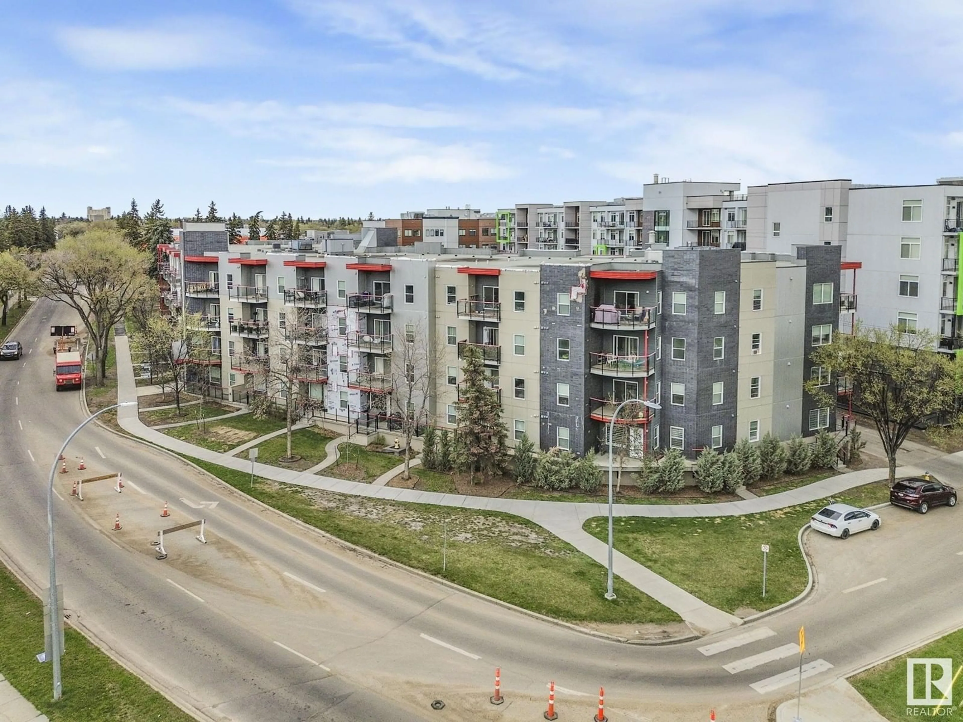 A pic from outside/outdoor area/front of a property/back of a property/a pic from drone, city buildings view from balcony for #403 - 10611 117 ST, Edmonton Alberta T5H0G6