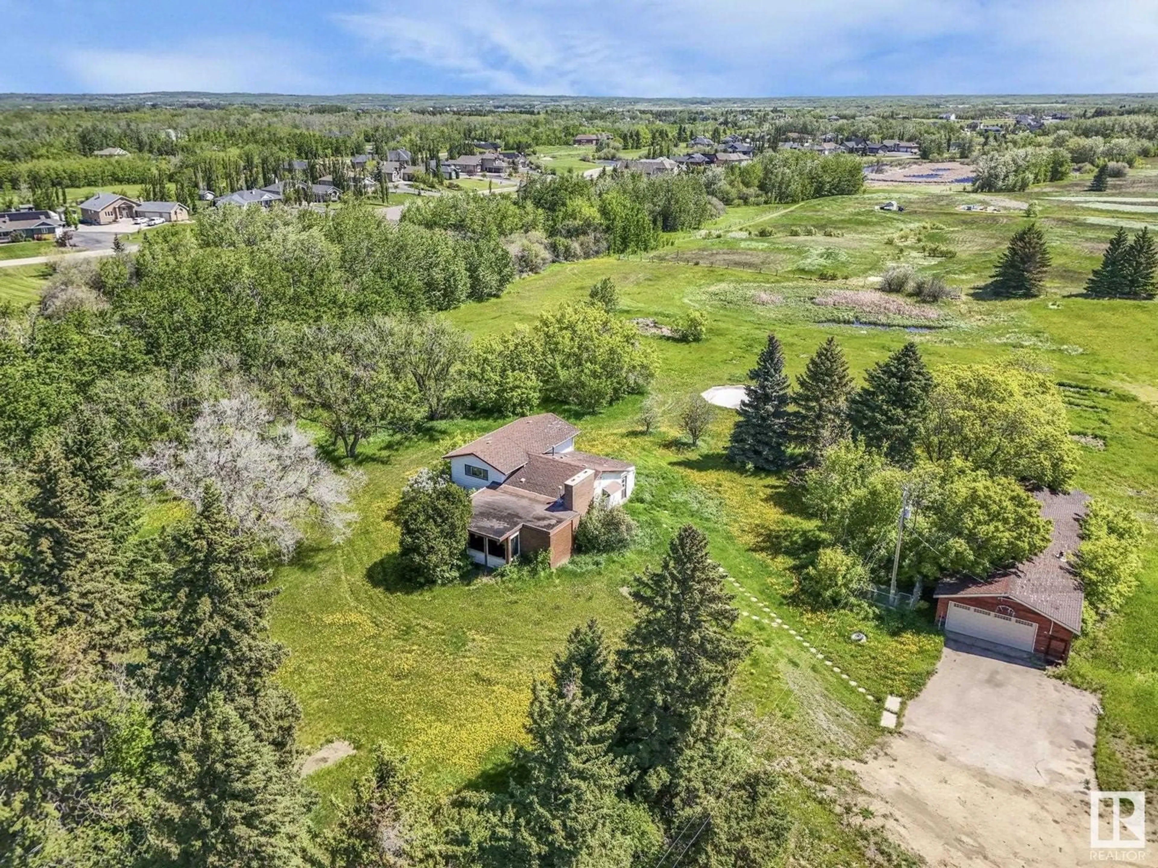 A pic from outside/outdoor area/front of a property/back of a property/a pic from drone, unknown for 53003 RGE ROAD 223, Rural Strathcona County Alberta T8E2M3