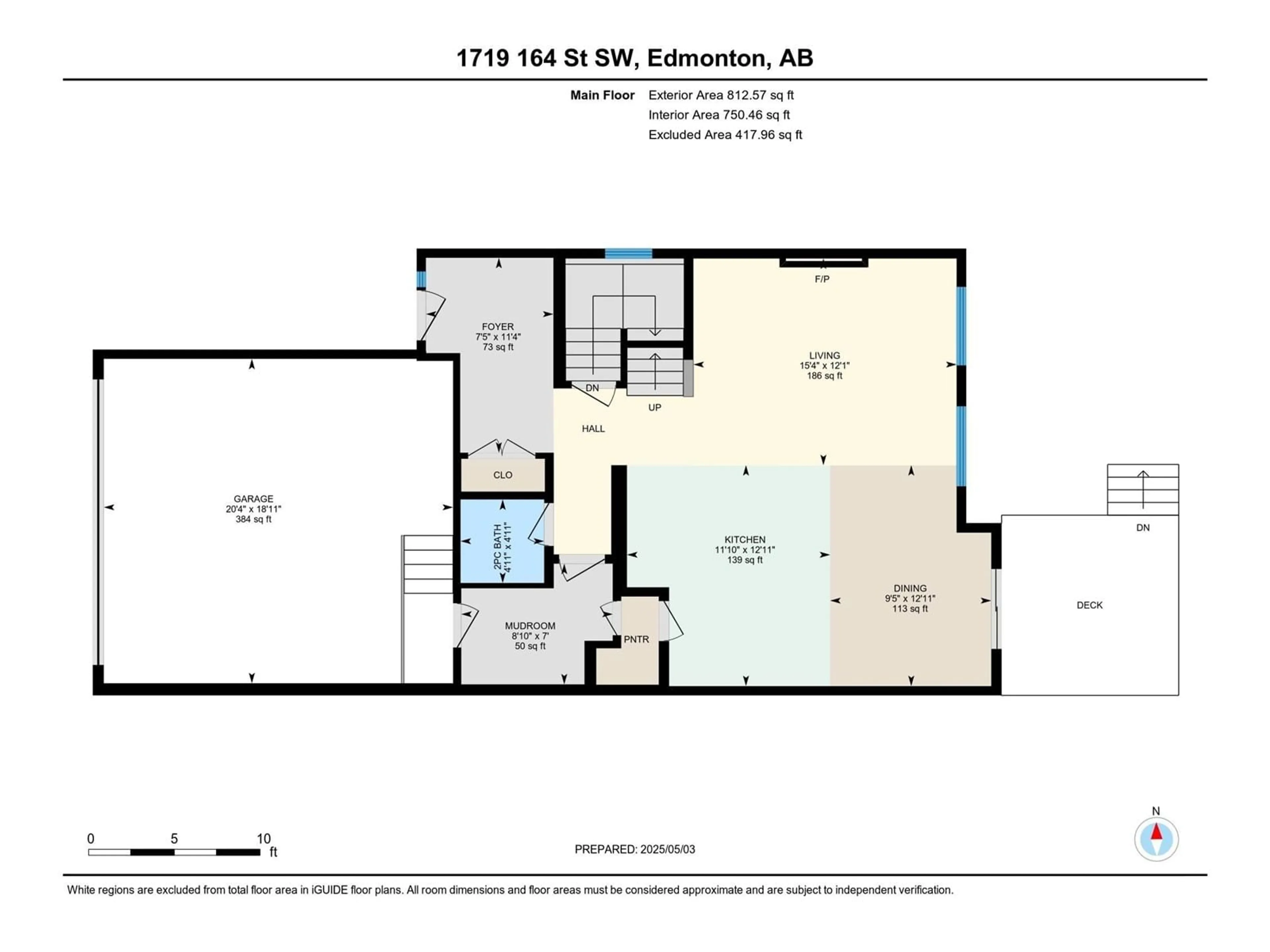 Floor plan for 1719 164 ST, Edmonton Alberta T6W3P6