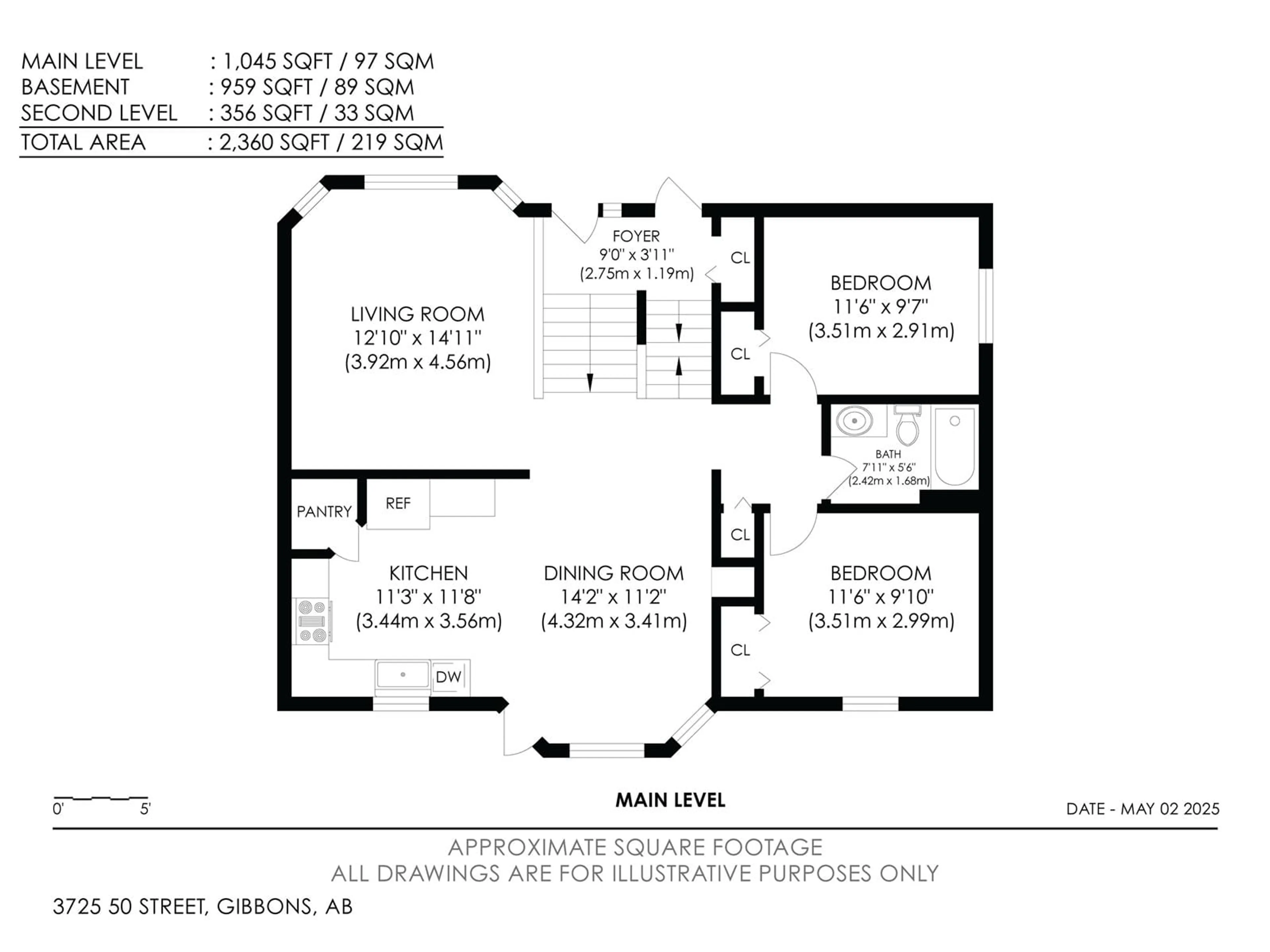 Floor plan for 3725 50 ST, Gibbons Alberta T0A1N0