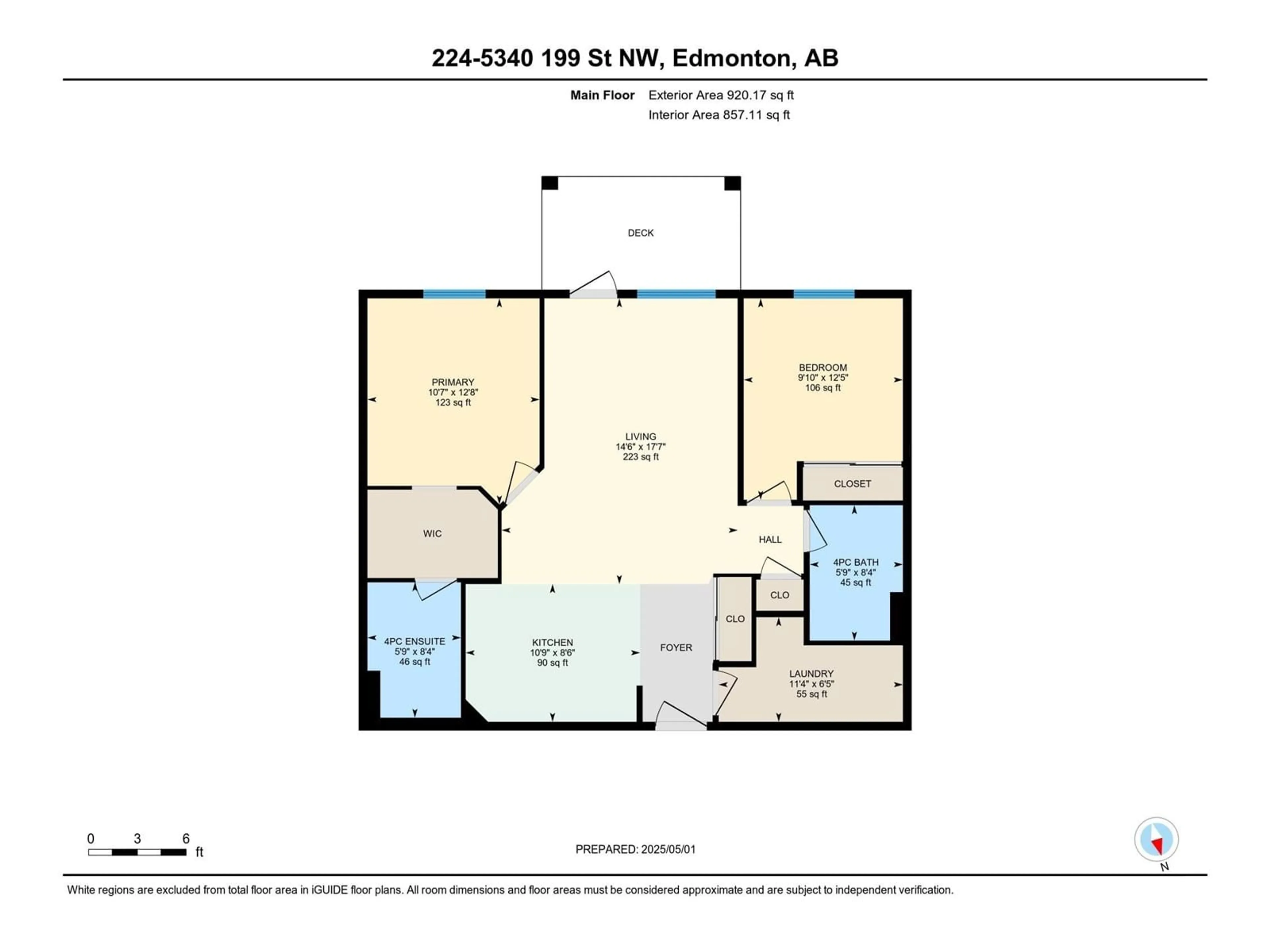 Floor plan for #224 - 5340 199 ST, Edmonton Alberta T6M0A5