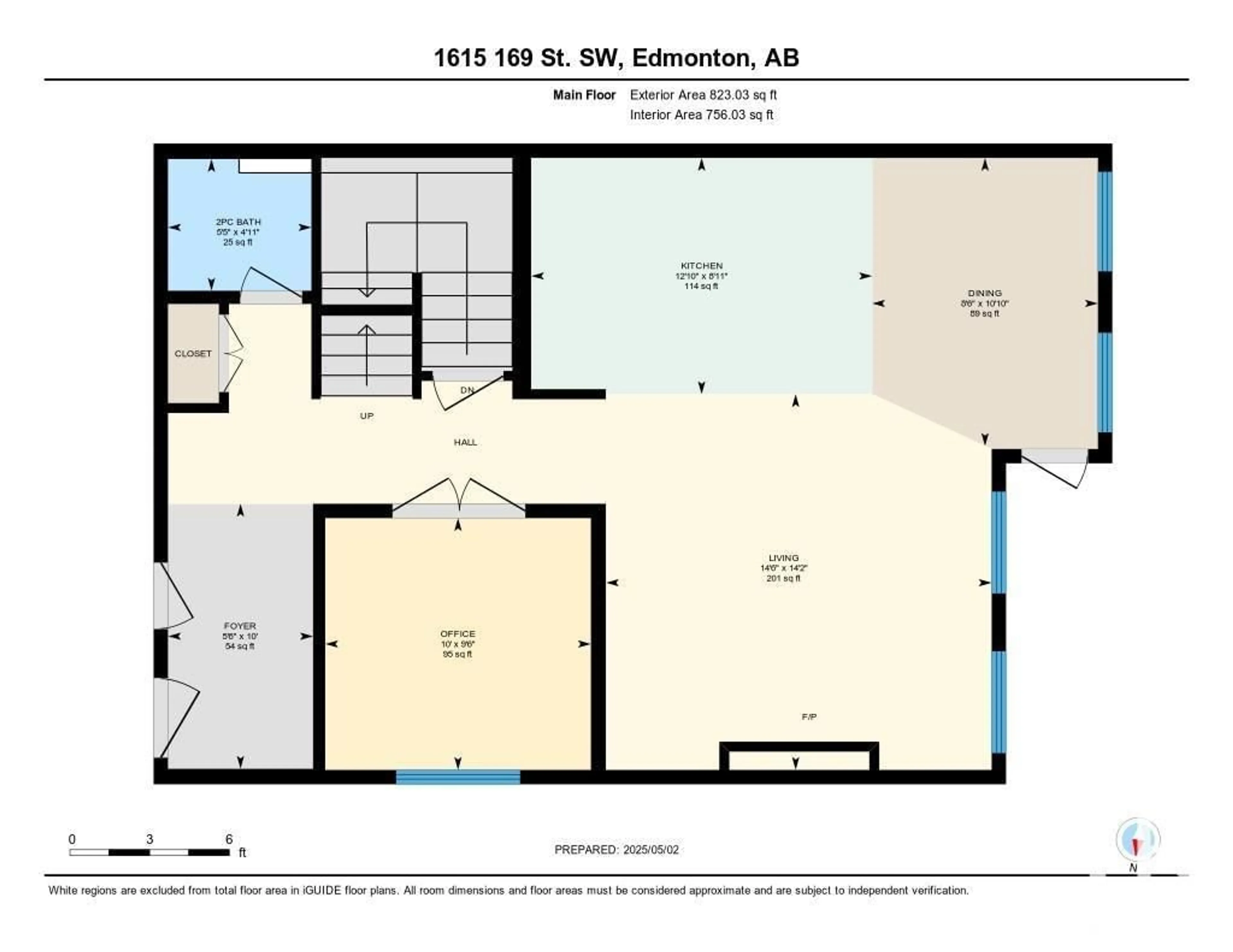 Floor plan for SW - 1615 169 ST, Edmonton Alberta T6W1H2