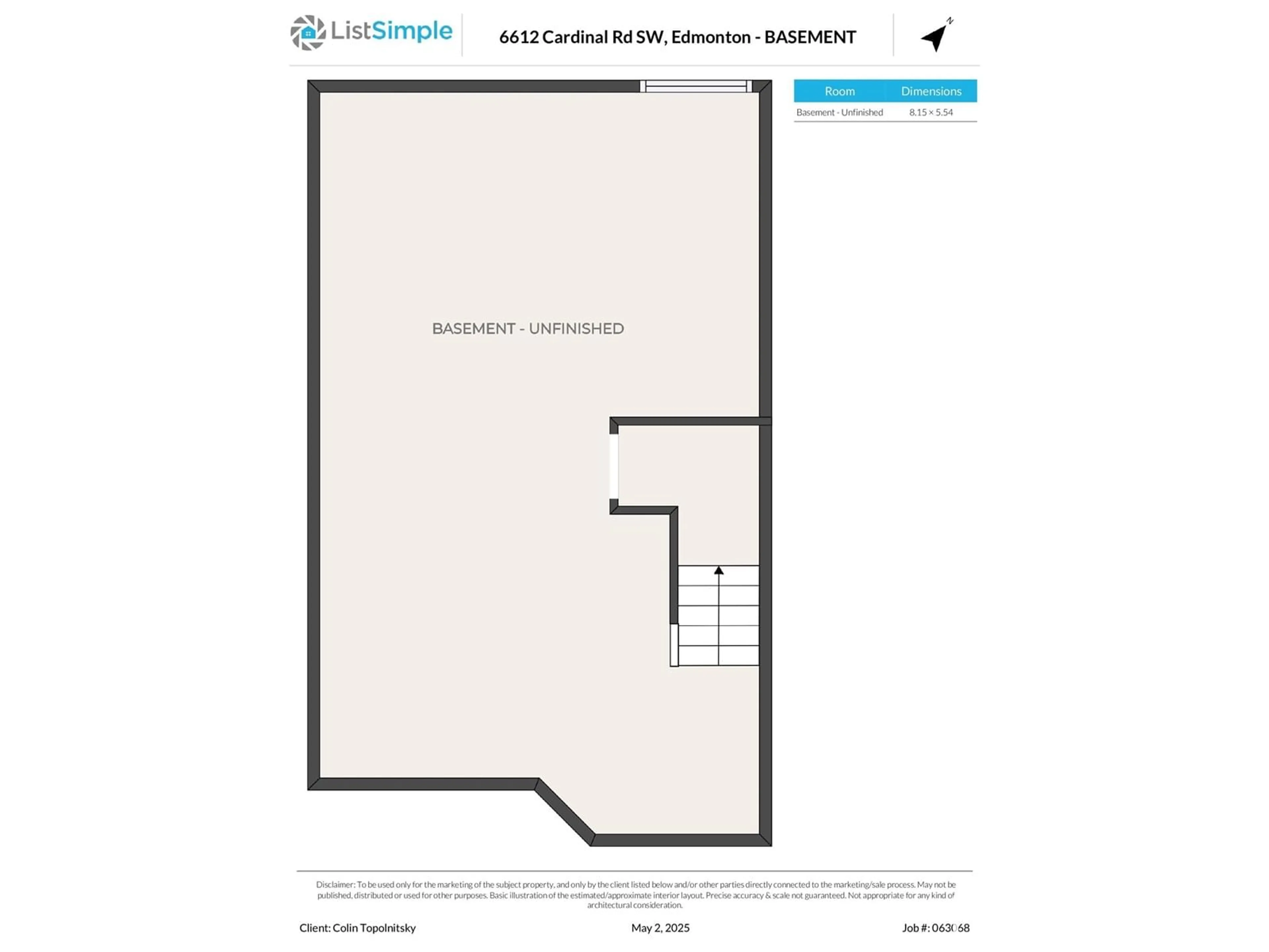 Floor plan for 6612 CARDINAL RD SW, Edmonton Alberta T6W1Y9