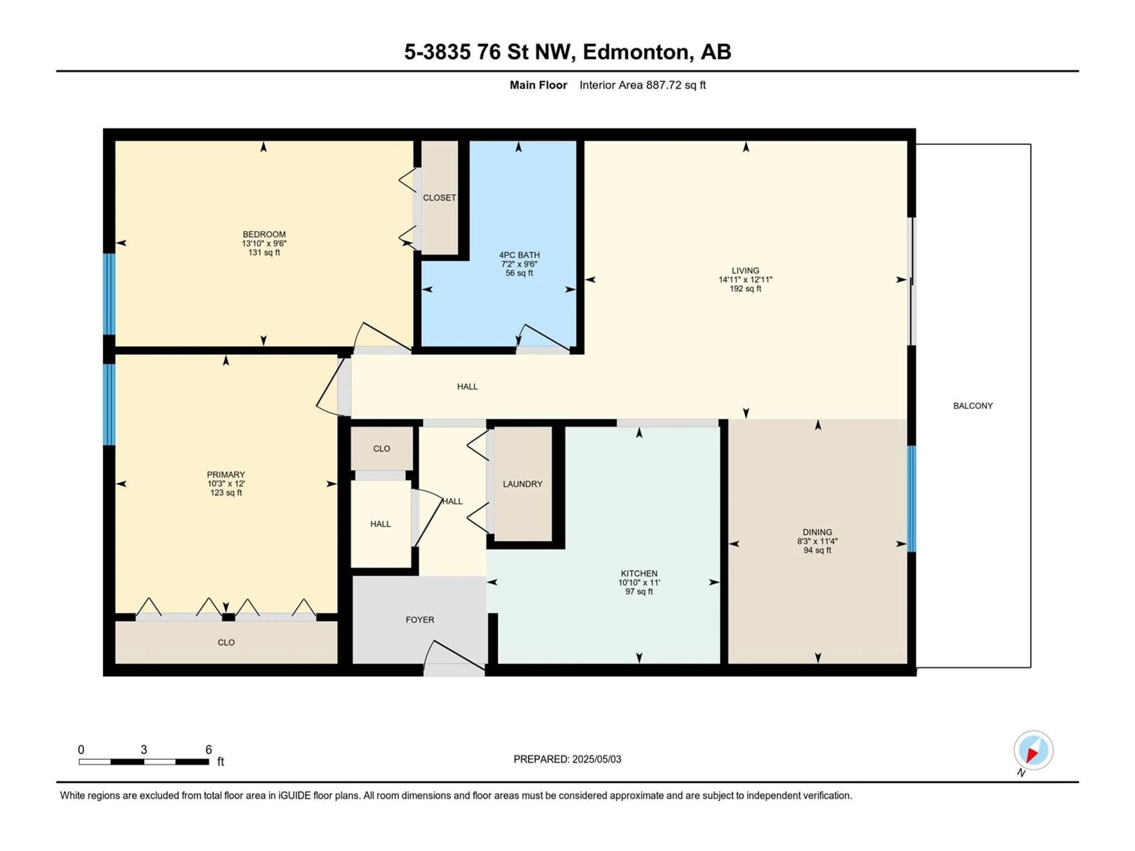Floor plan for 5 - 3835 76 ST, Edmonton Alberta T6K2P9