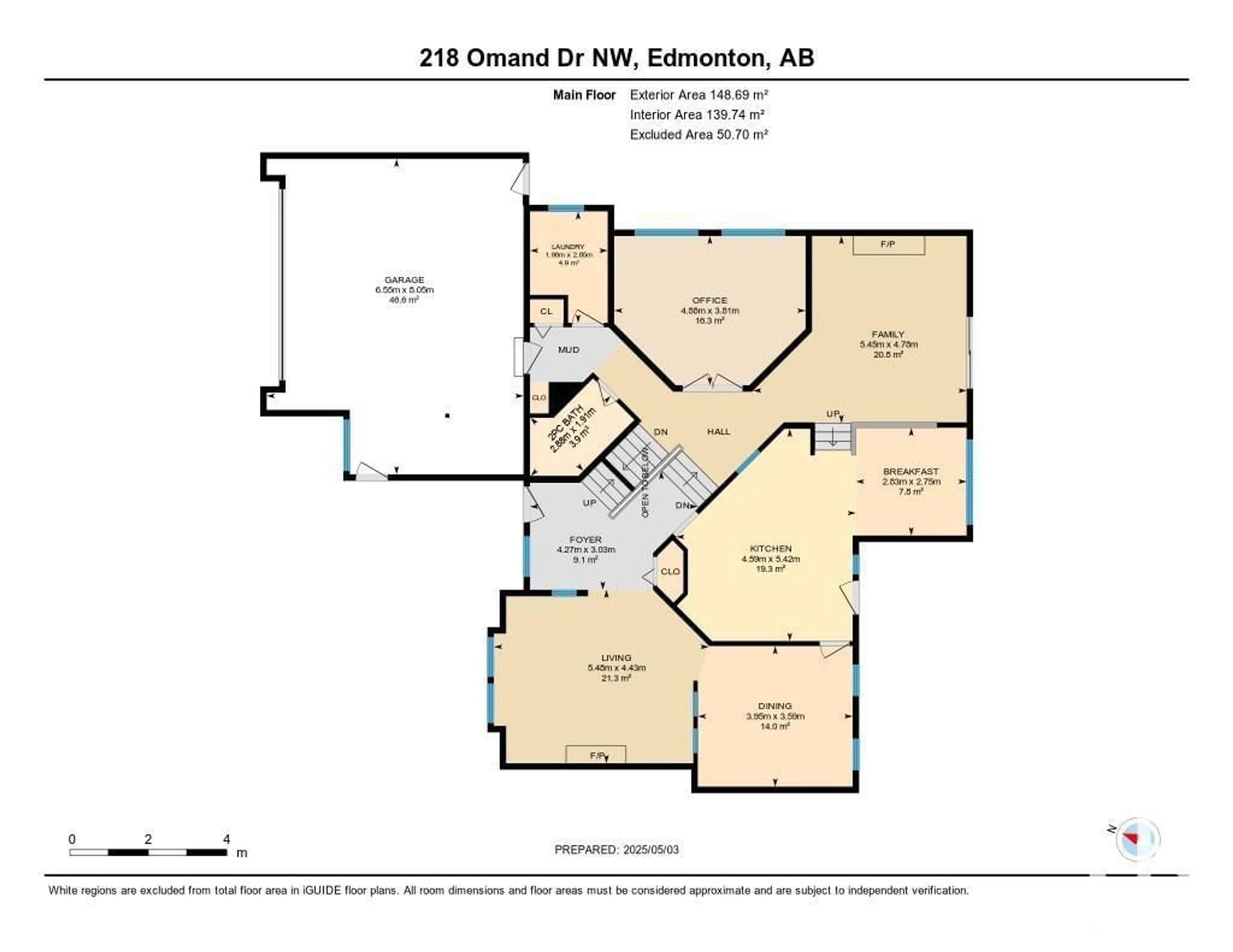 Floor plan for 218 OMAND DR, Edmonton Alberta T6R1L7