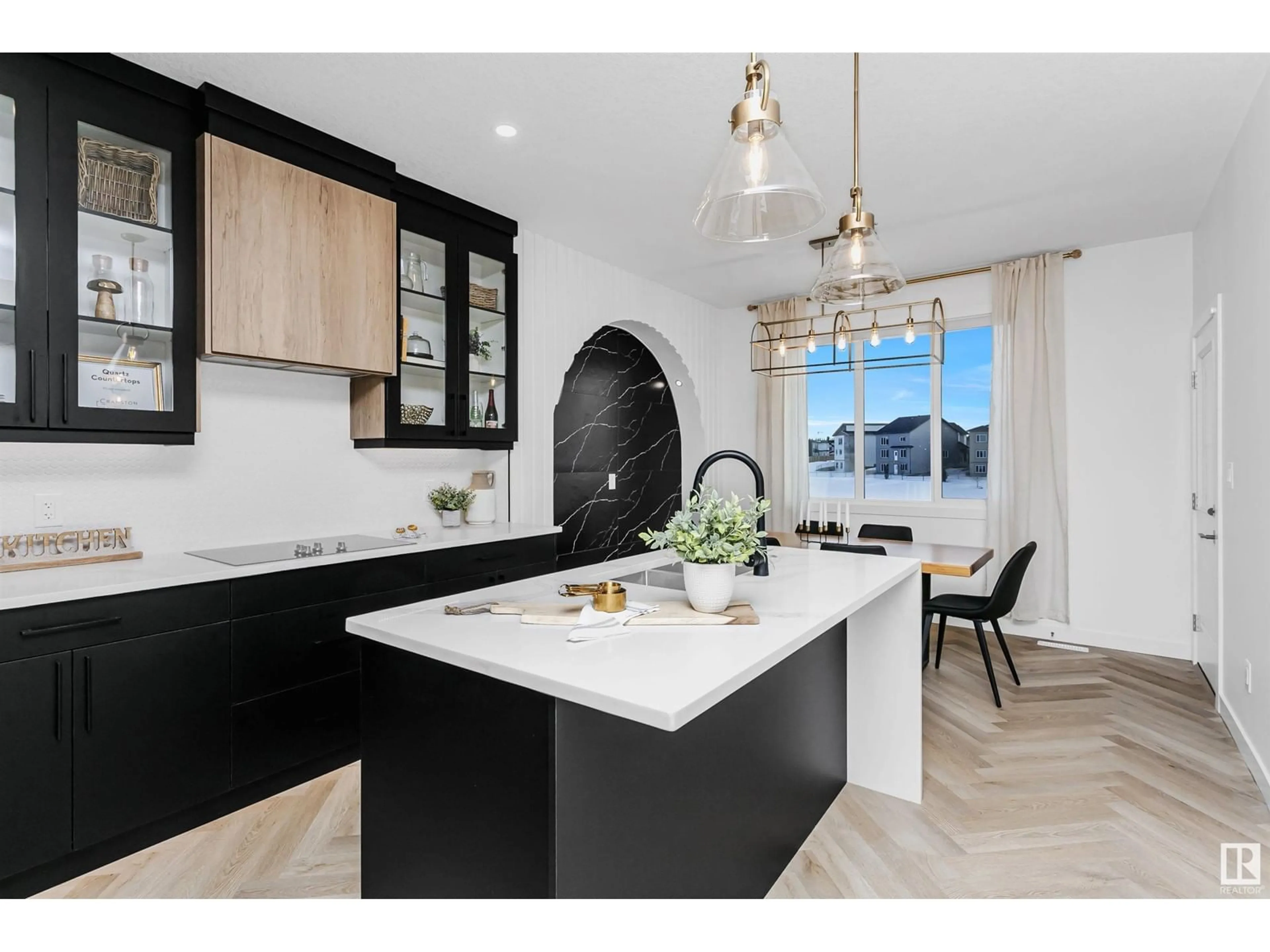 Open concept kitchen, ceramic/tile floor for 4114 67 ST, Beaumont Alberta T4X3E9