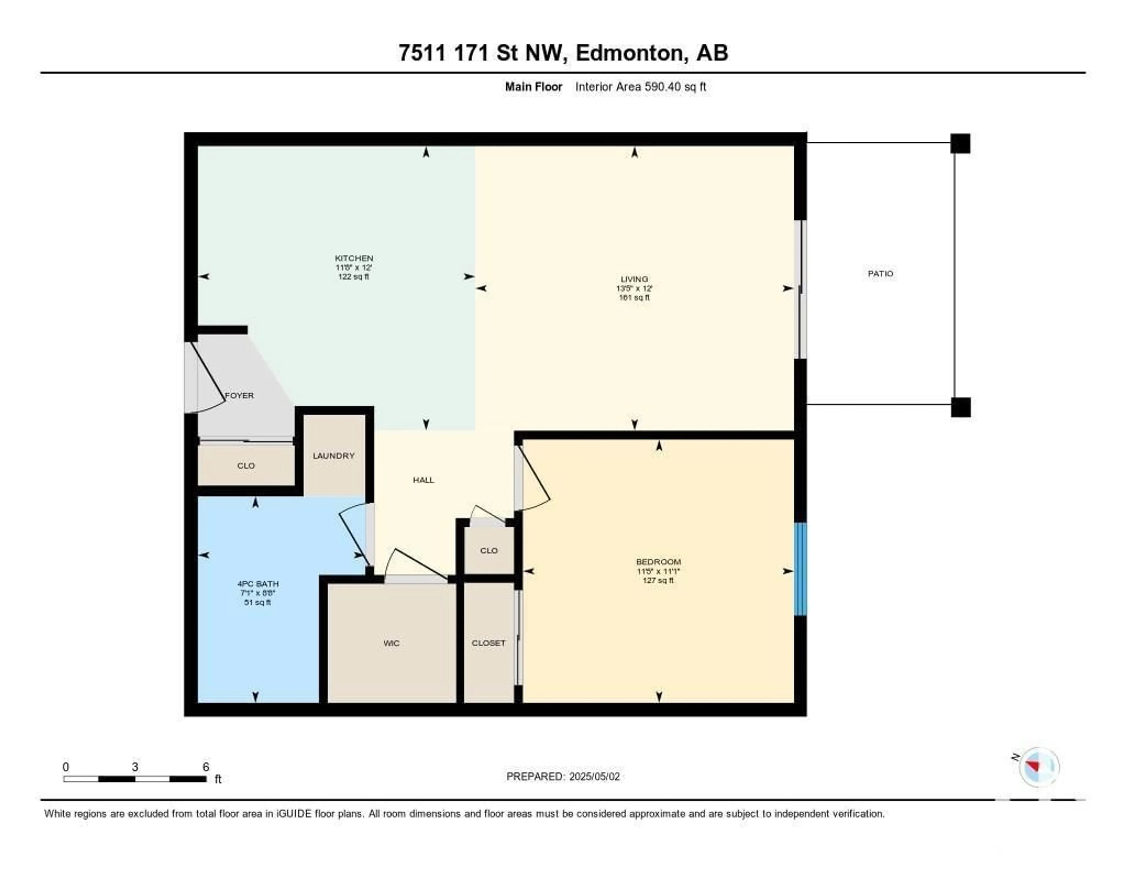 Floor plan for #121 - 7511 171 ST NW, Edmonton Alberta T5T6S7