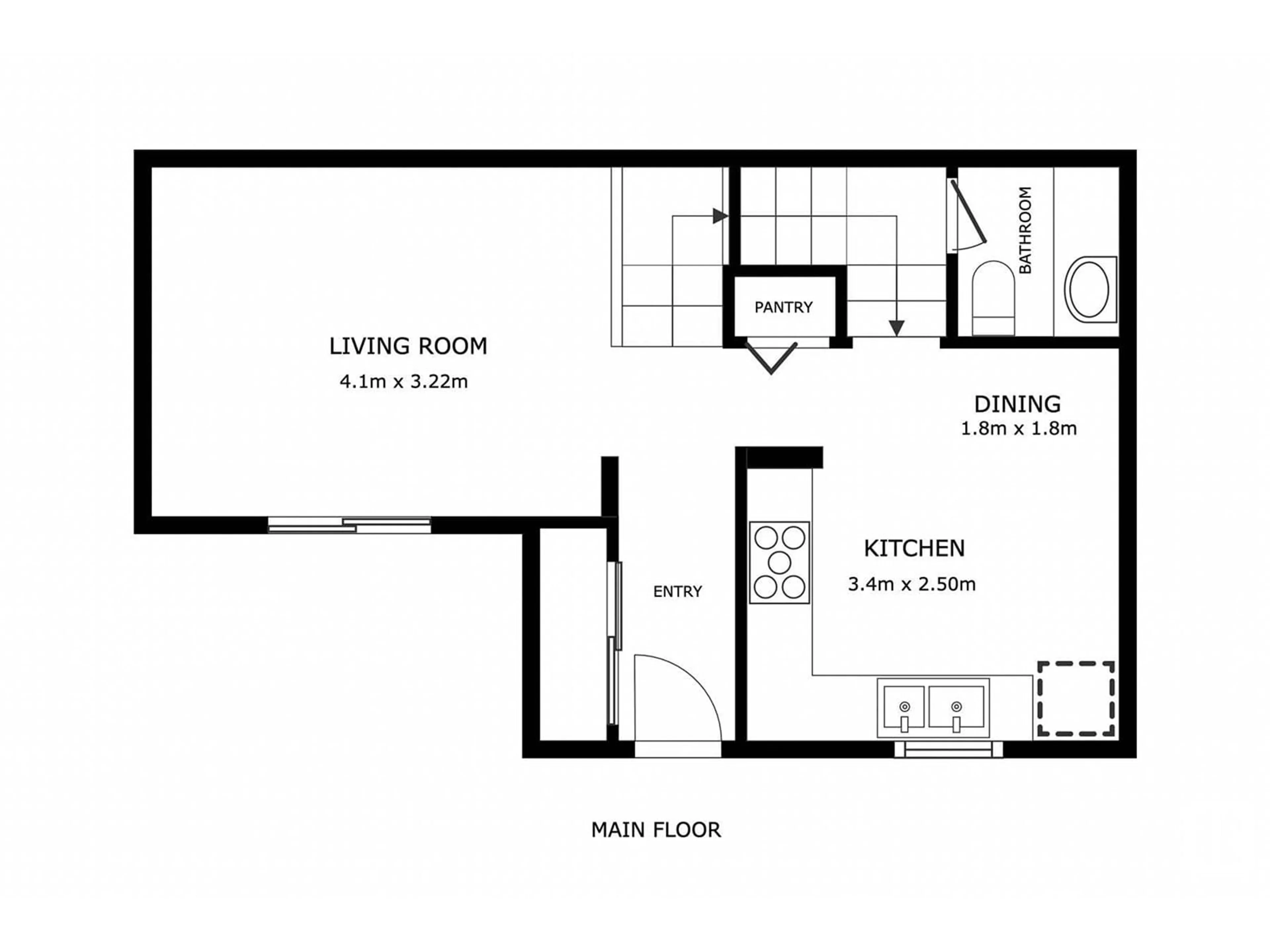 Floor plan for 8041 27 AV, Edmonton Alberta T6K3Z1