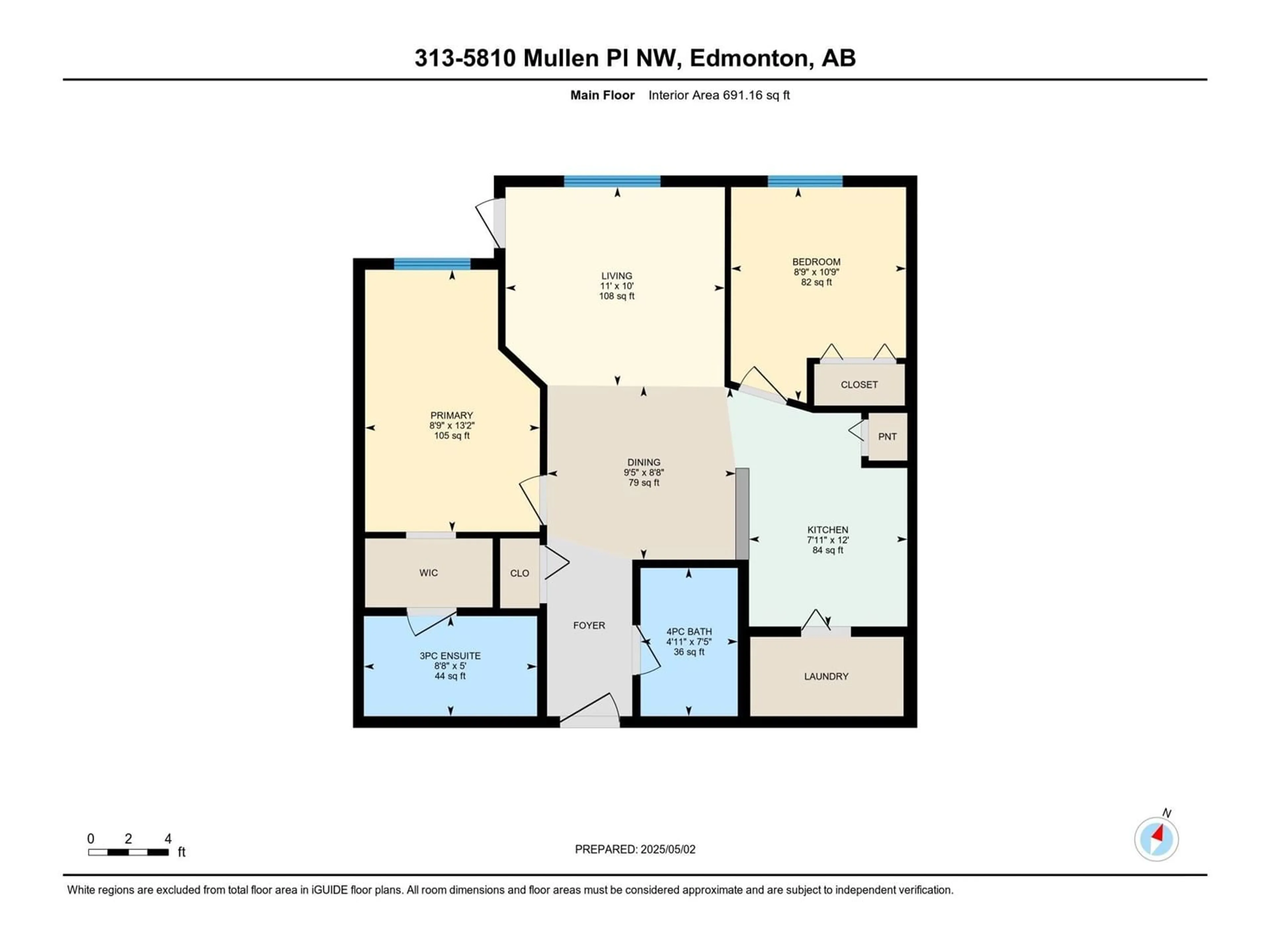 Floor plan for #313 - 5810 MULLEN PL, Edmonton Alberta T6R0W3