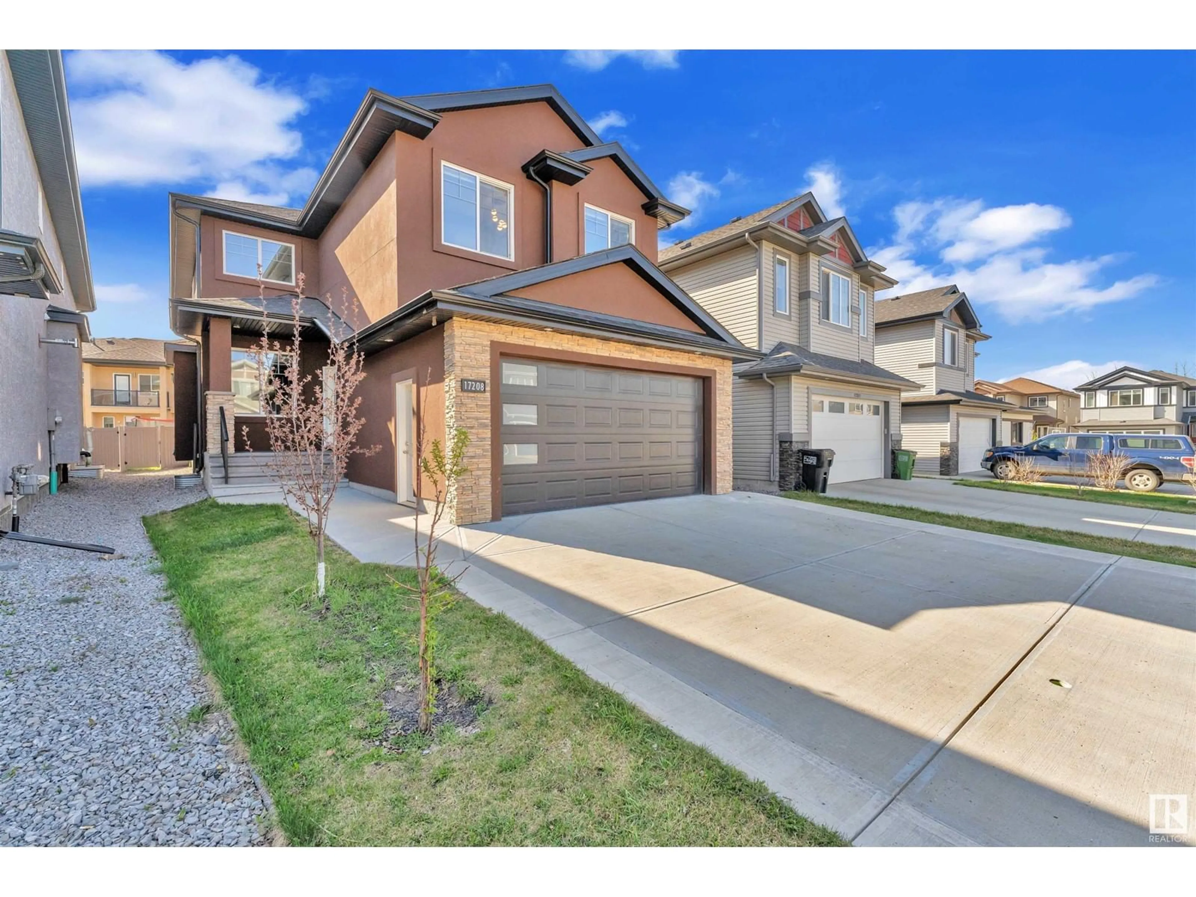 Home with brick exterior material, street for NW - 17208 60 ST, Edmonton Alberta T5Y3W3