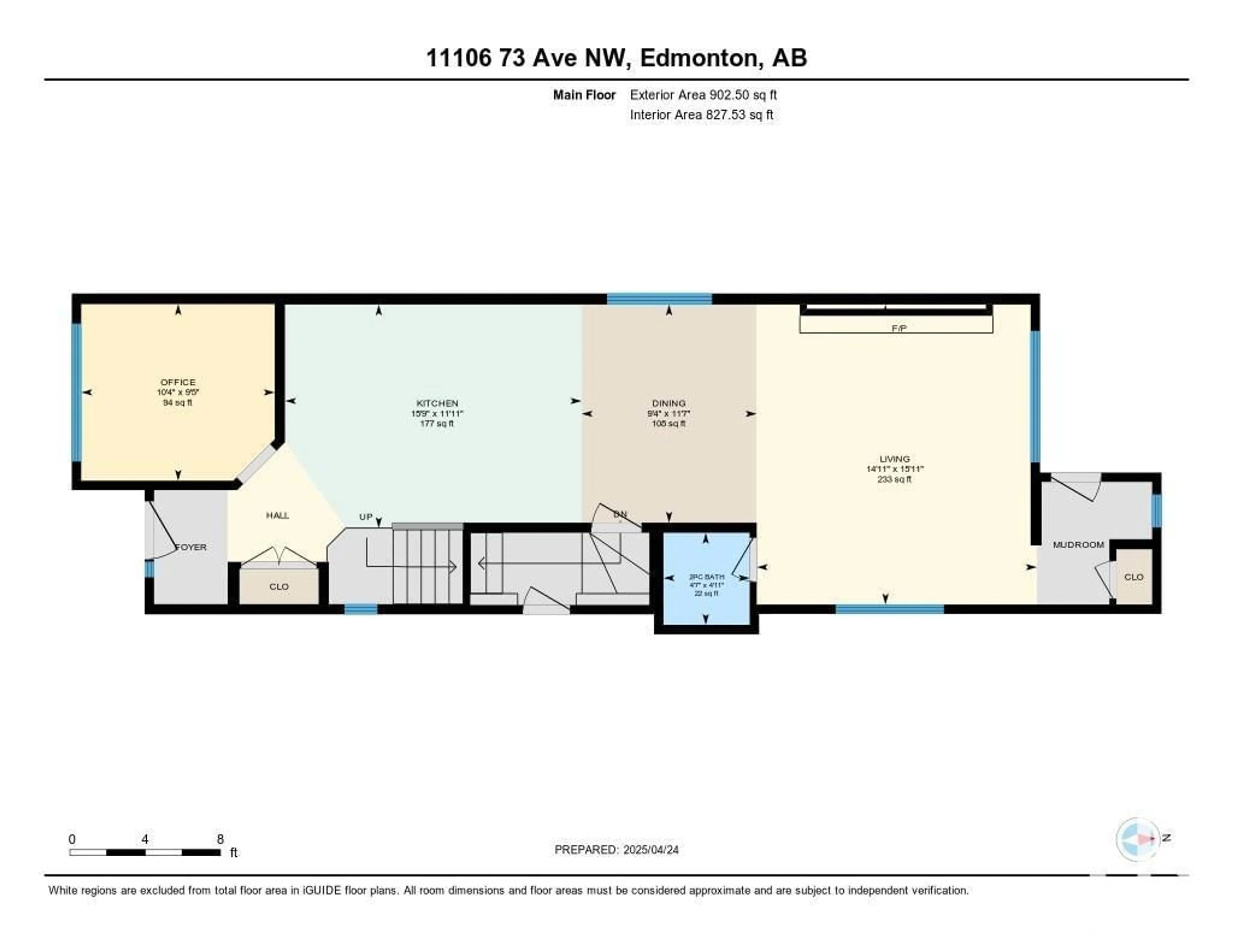 Floor plan for 11106 73 AV, Edmonton Alberta T6G0C4