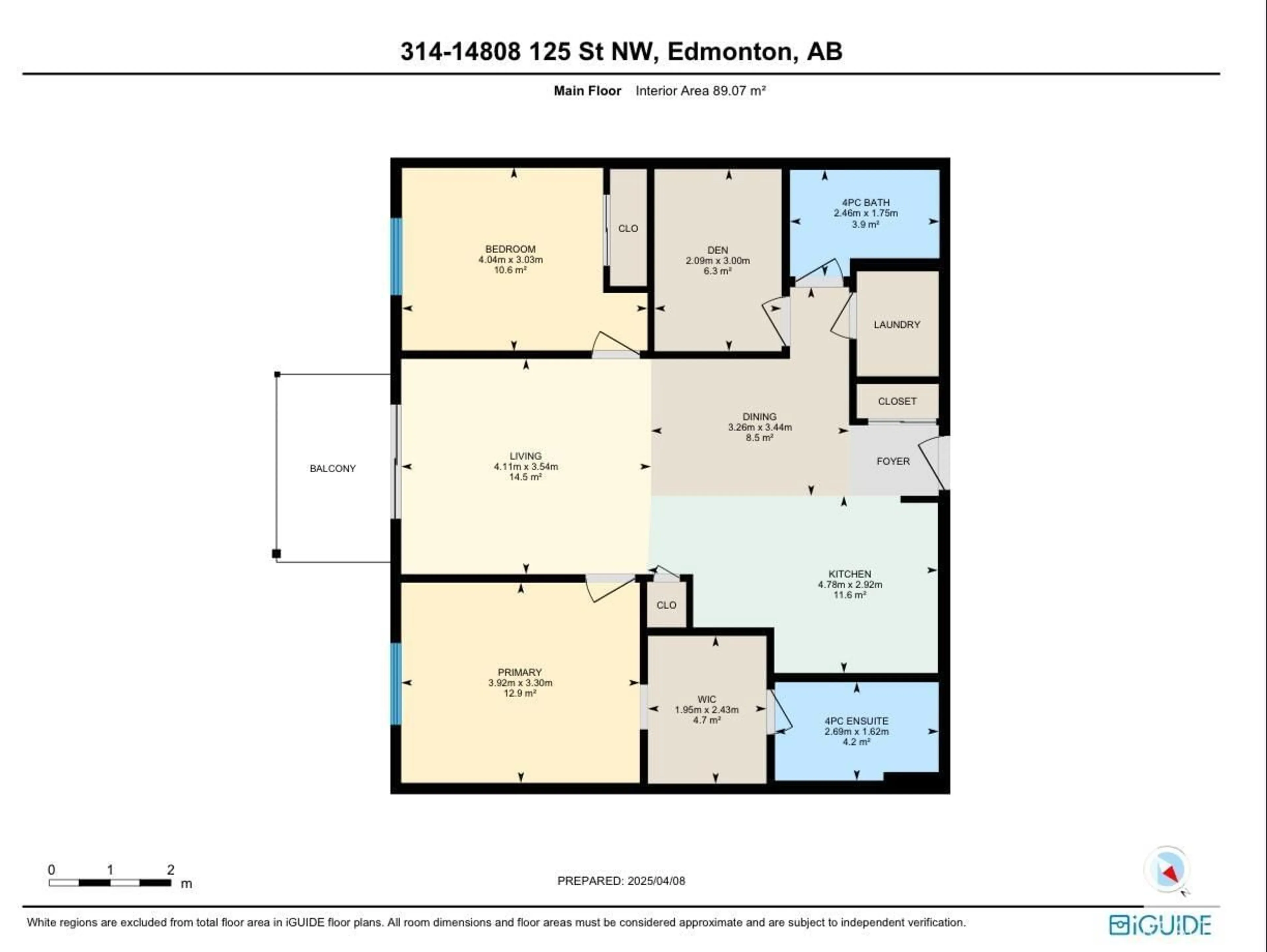 Floor plan for 314 - 14808 125 ST, Edmonton Alberta T5X0G1