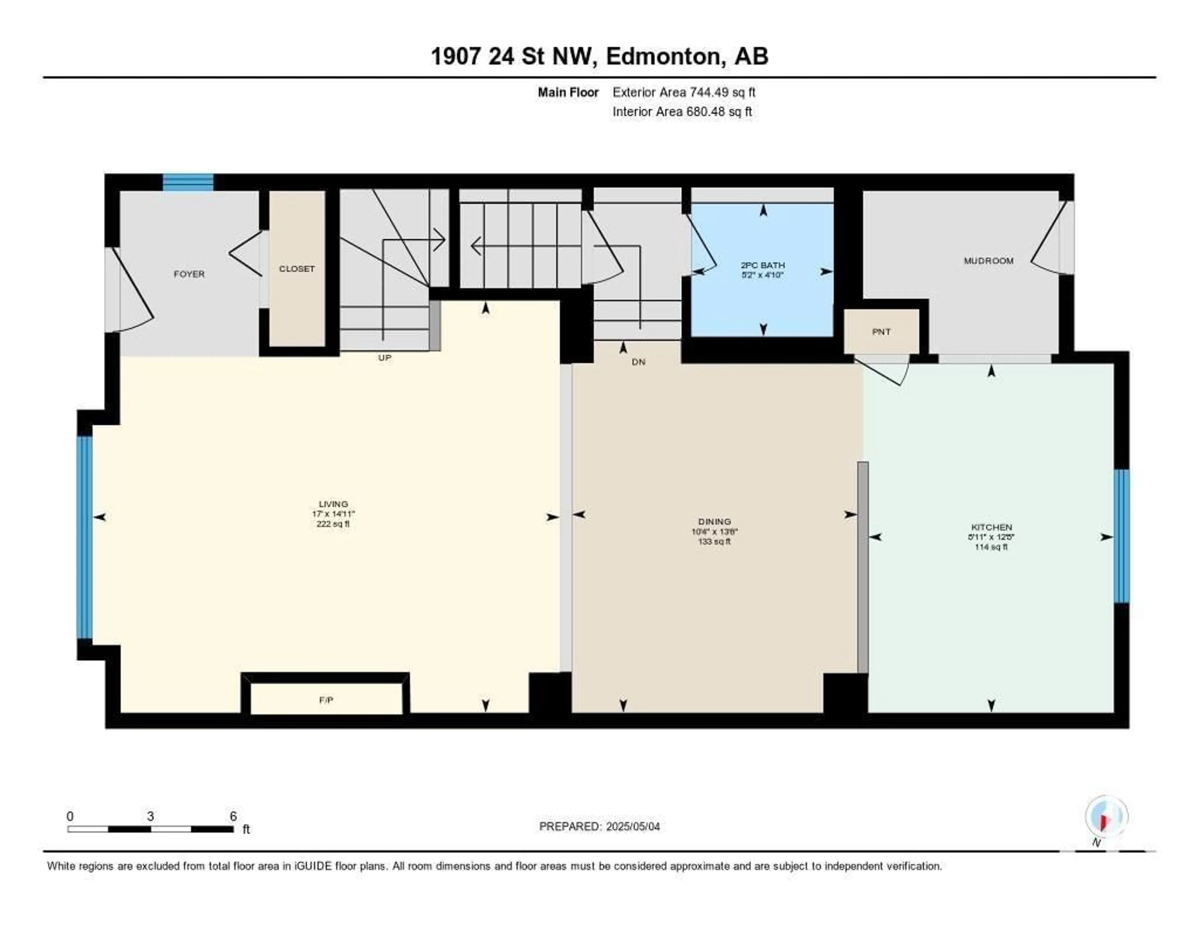 Floor plan for NW - 1907 24 ST, Edmonton Alberta T6T2C9