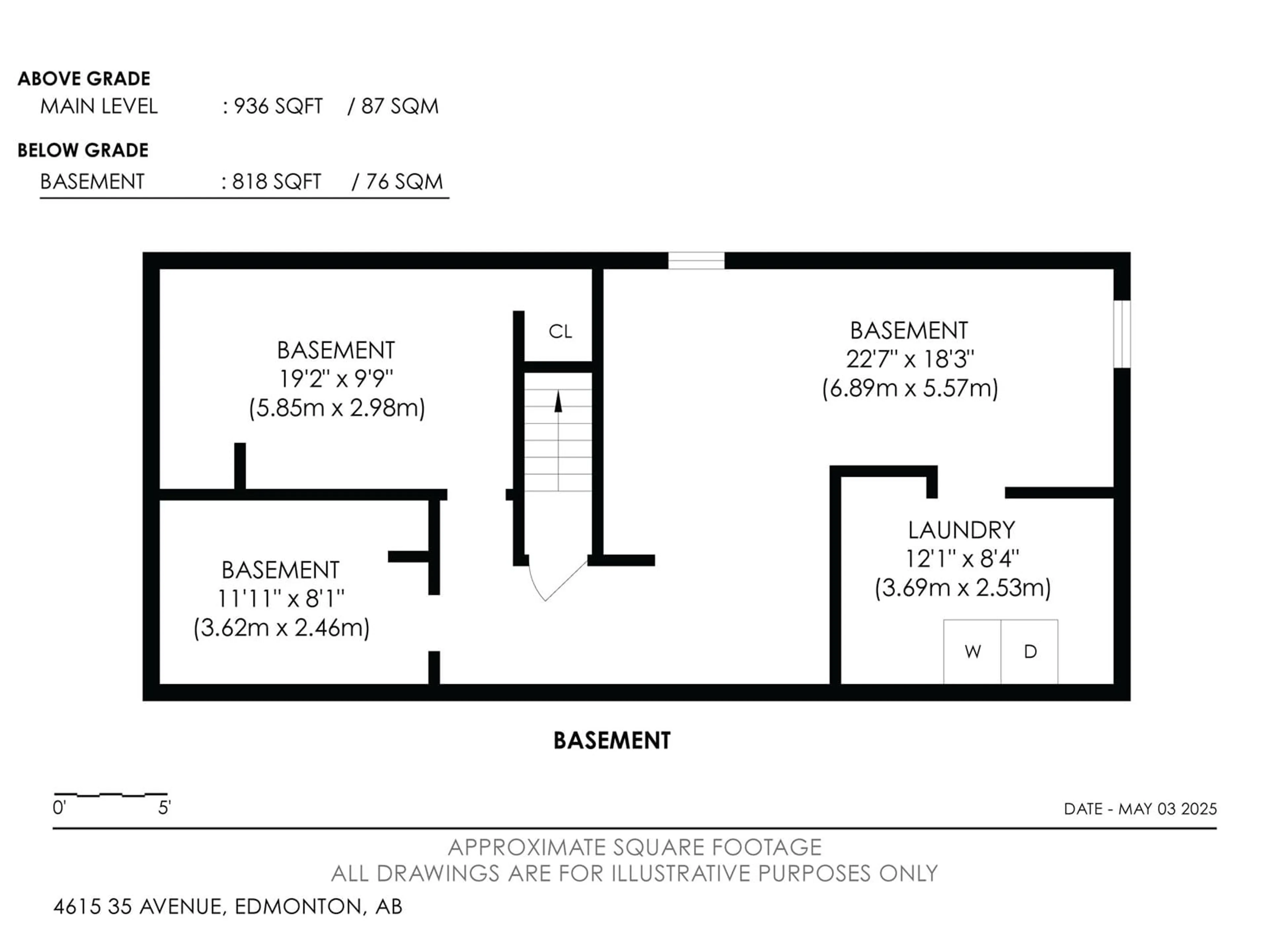 Floor plan for 4615 35 AV, Edmonton Alberta T6L3P8