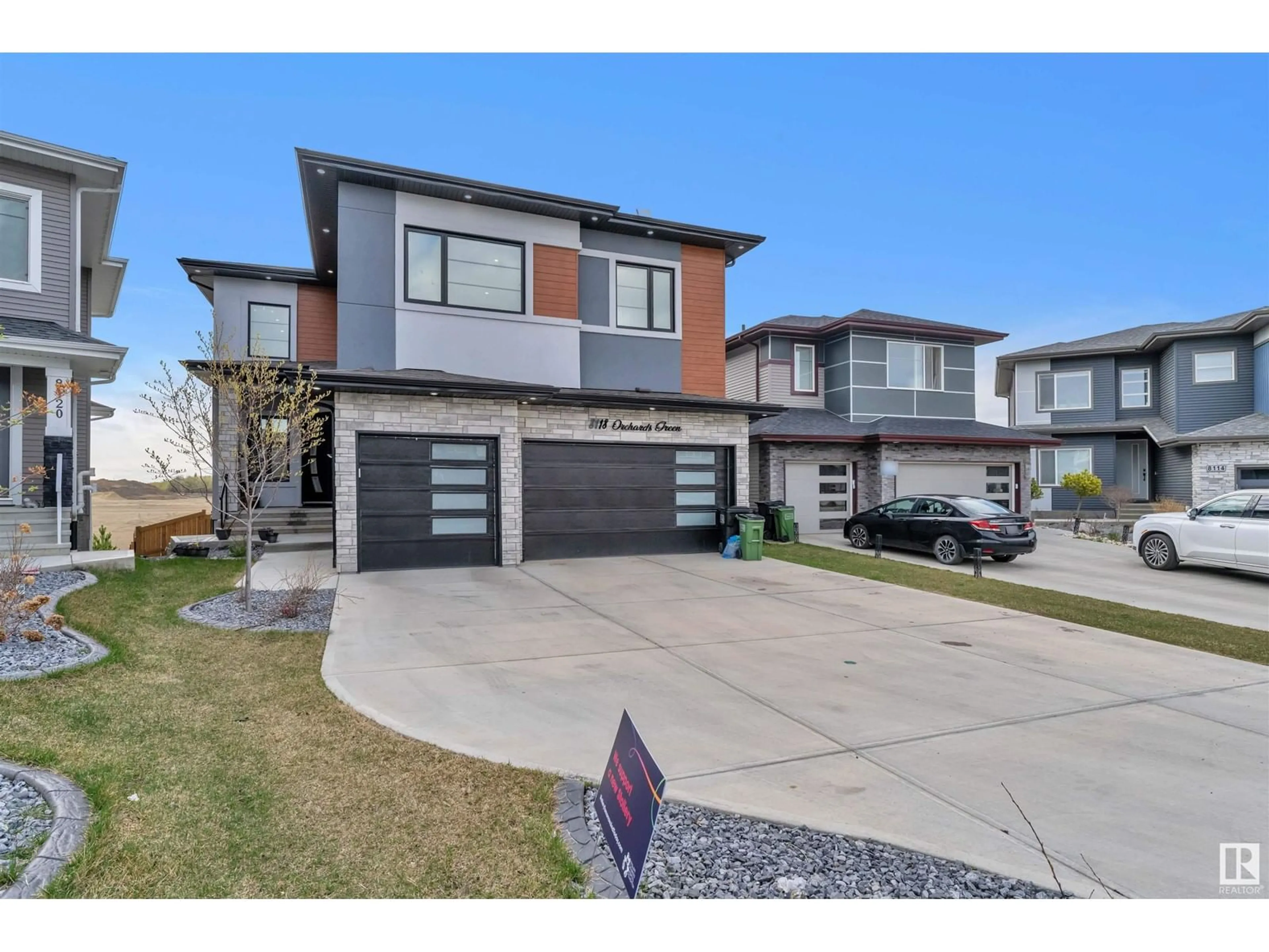 Home with brick exterior material, street for 8118 ORCHARDS GREEN GR, Edmonton Alberta T6X2N5