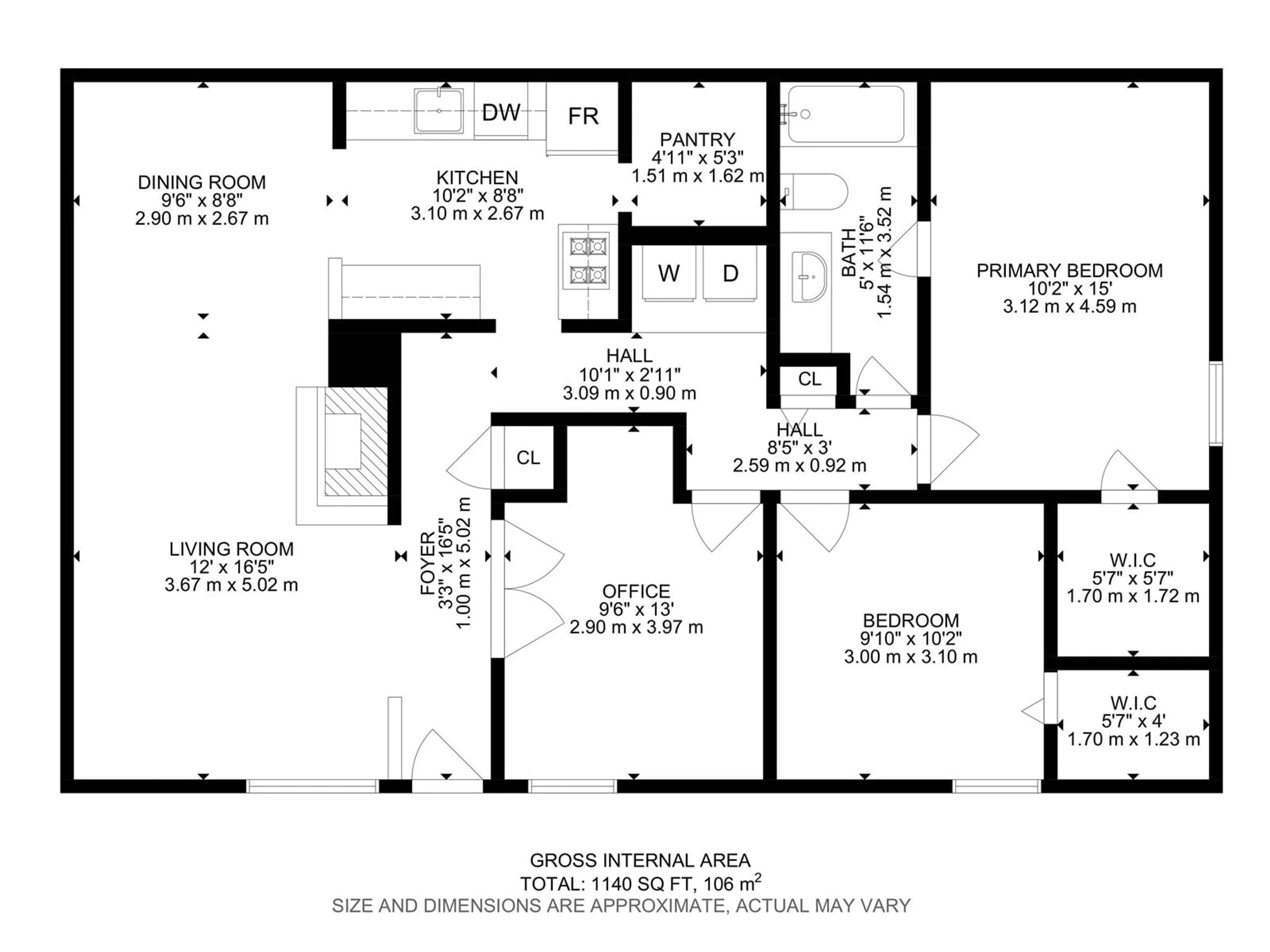 Floor plan for NW - 5756 172 ST, Edmonton Alberta T6M1B4