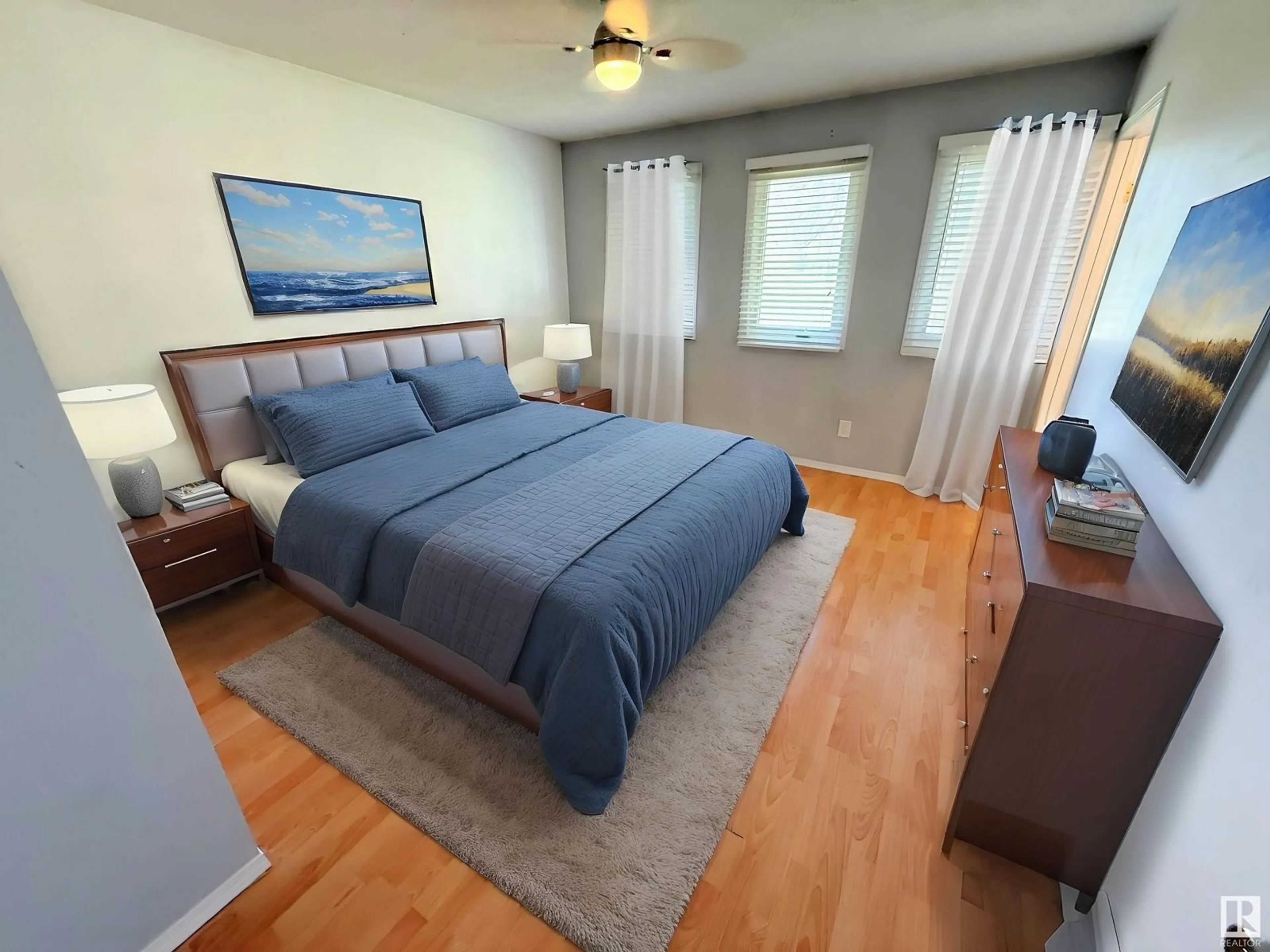 Bedroom with bed, wood/laminate floor for 30 WINDERMERE DR, Spruce Grove Alberta T7X1P7