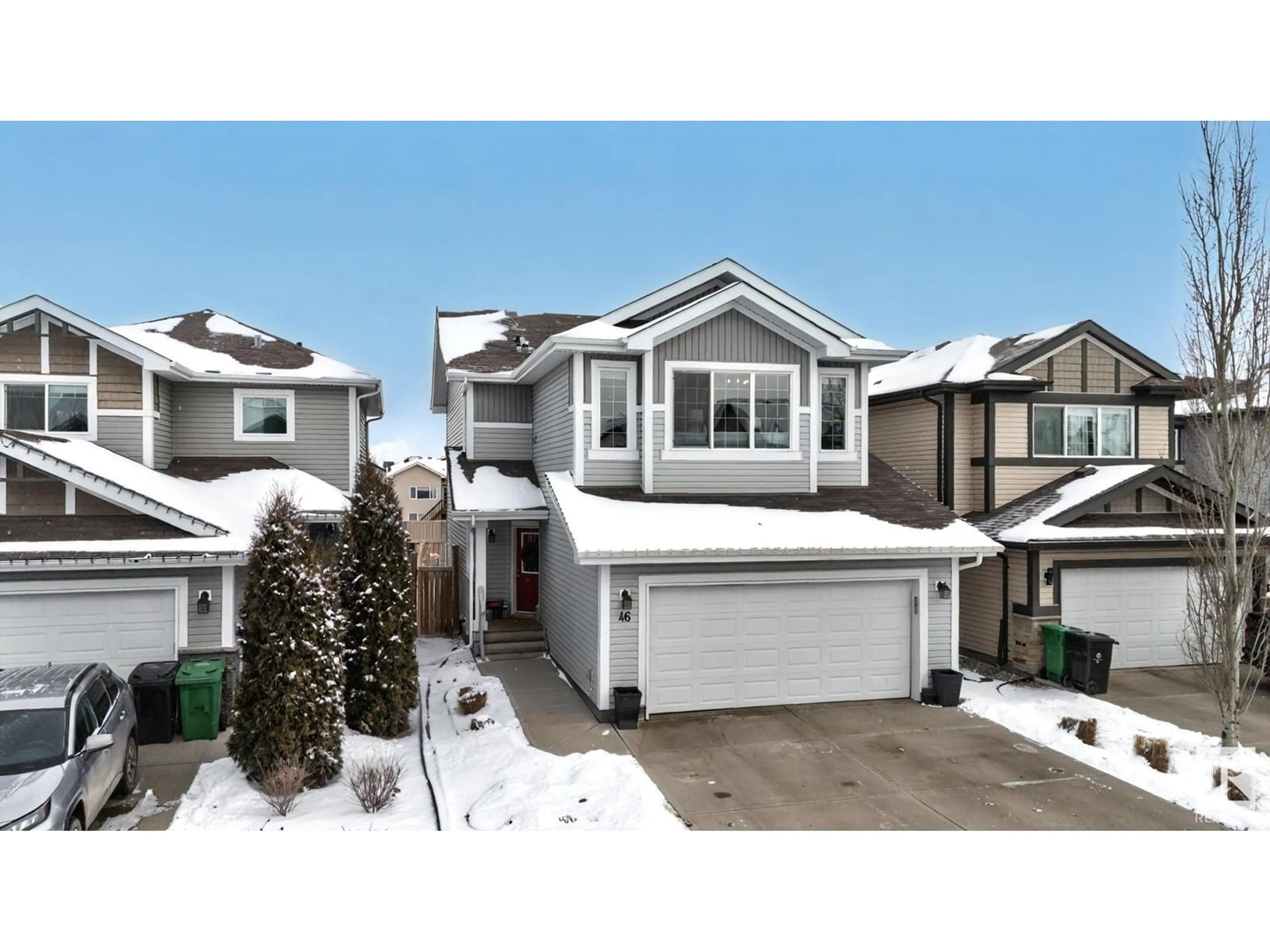 Home with vinyl exterior material, street for 46 SANTANA CR, Fort Saskatchewan Alberta T8L0N8
