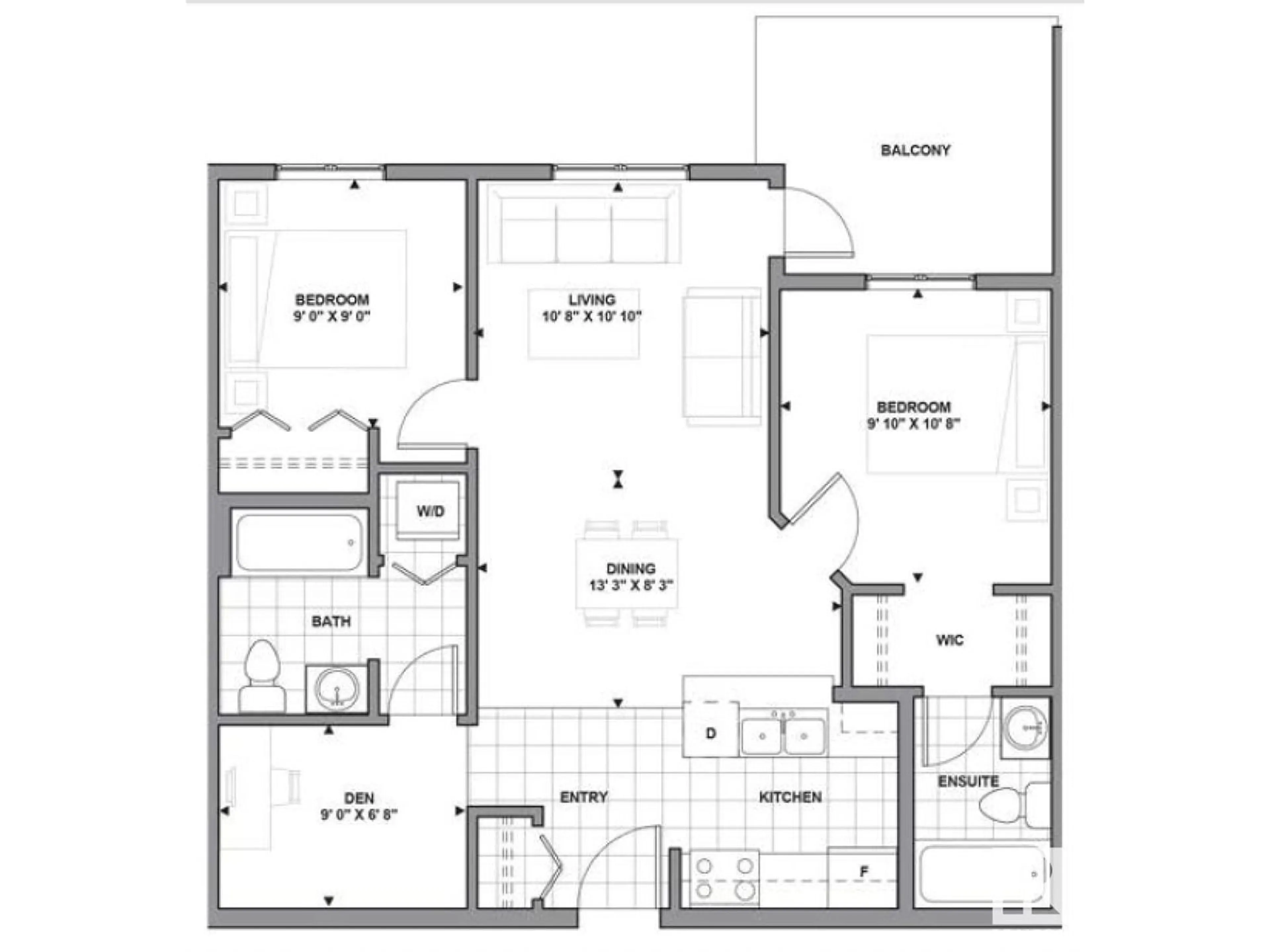 Floor plan for #221 - 3315 JAMES MOWATT TR, Edmonton Alberta T6W3L6