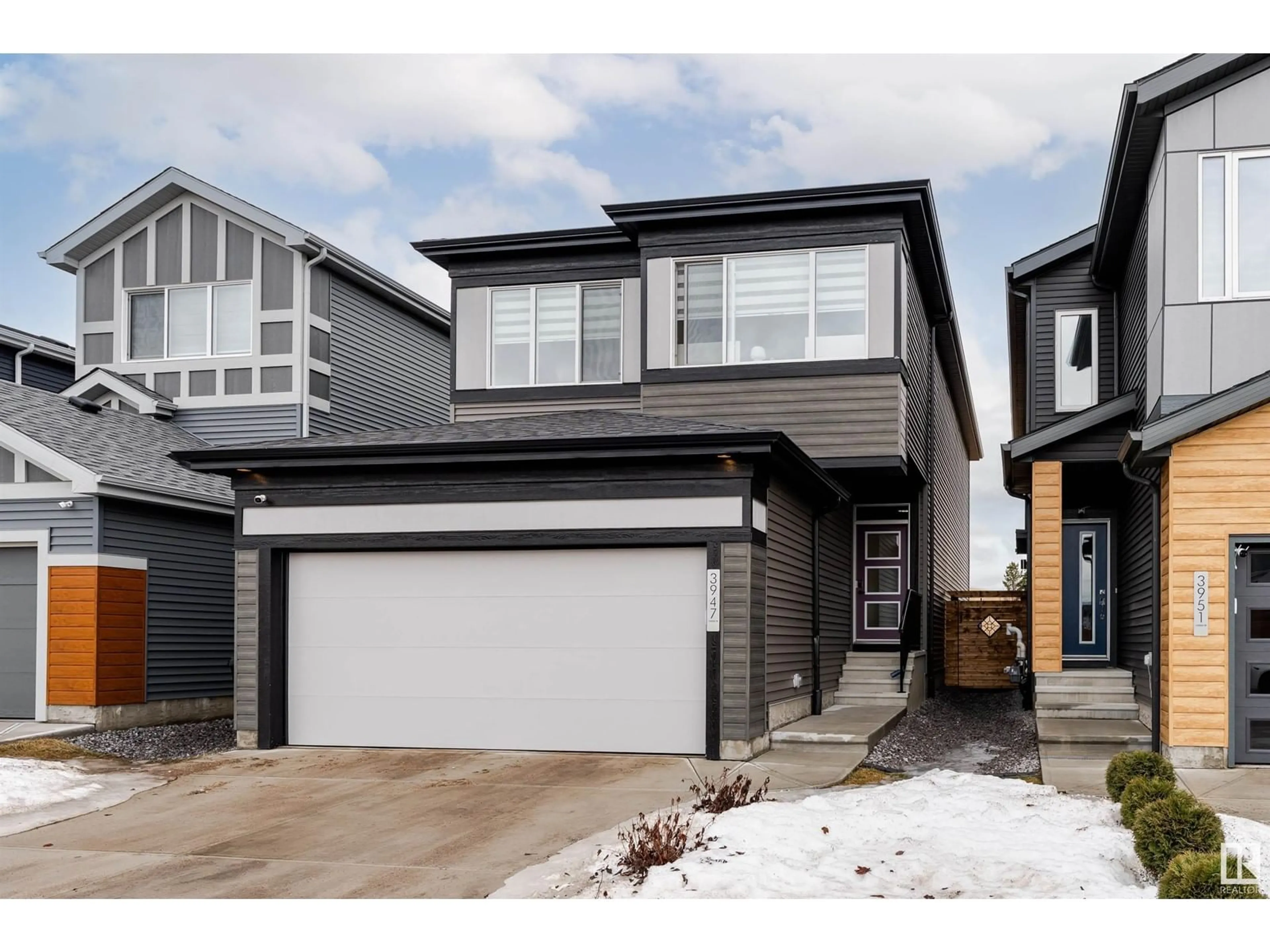 Home with vinyl exterior material, street for SW - 3947 5 AV, Edmonton Alberta T6X2X8