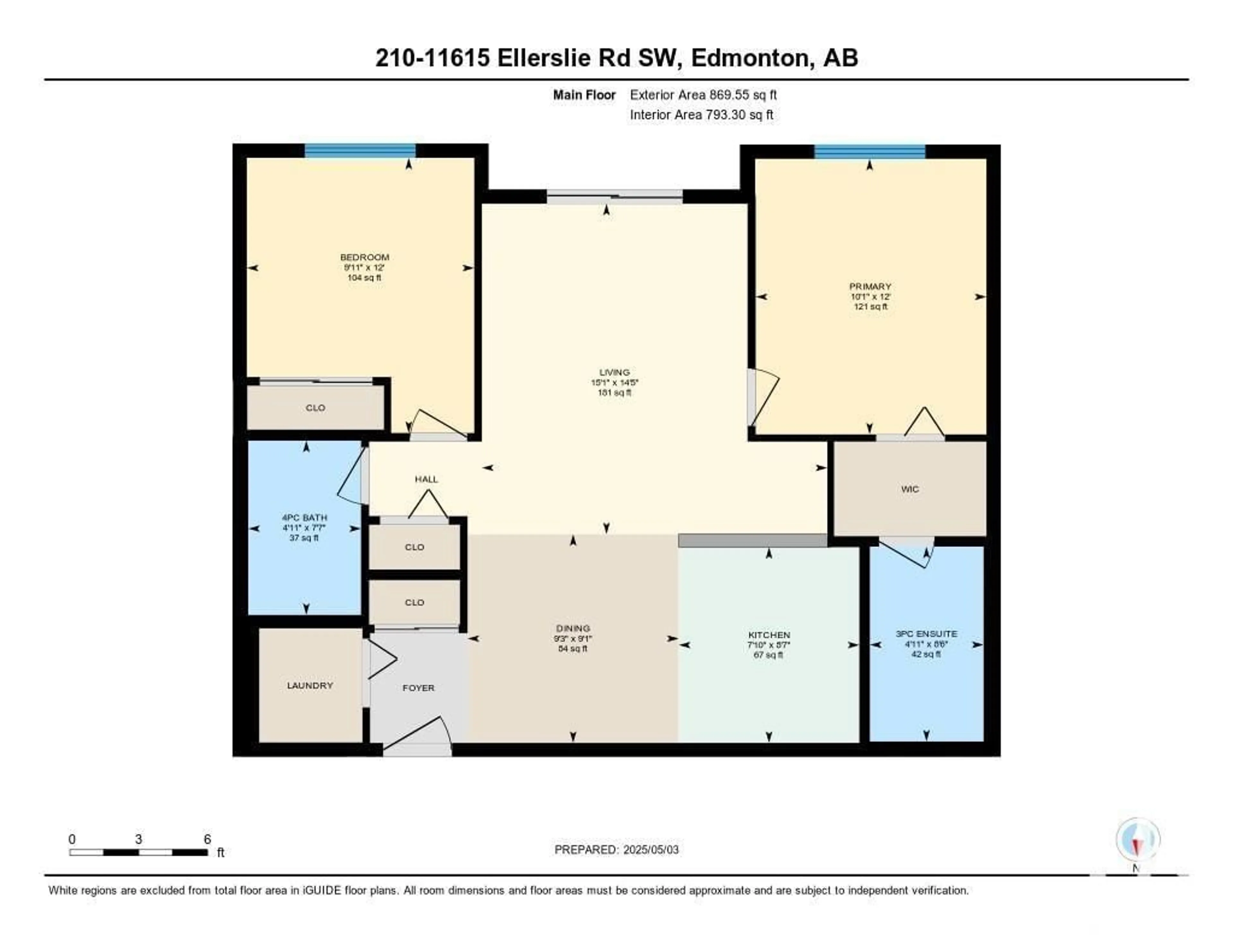Floor plan for #210 - 11615 ELLERSLIE RD, Edmonton Alberta T6W0J3