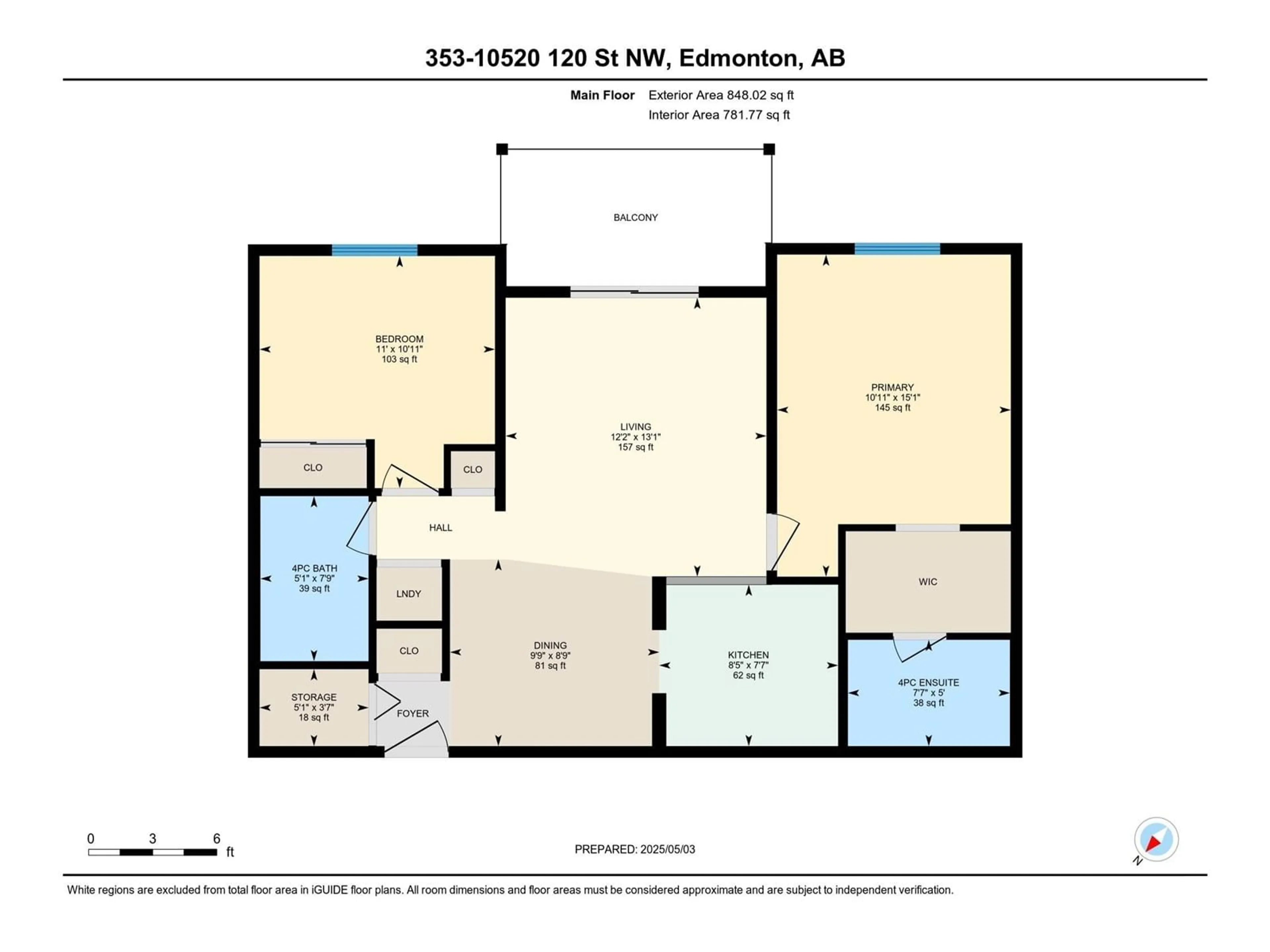 Floor plan for 10520 - 353 120 ST NW, Edmonton Alberta T5H4L9