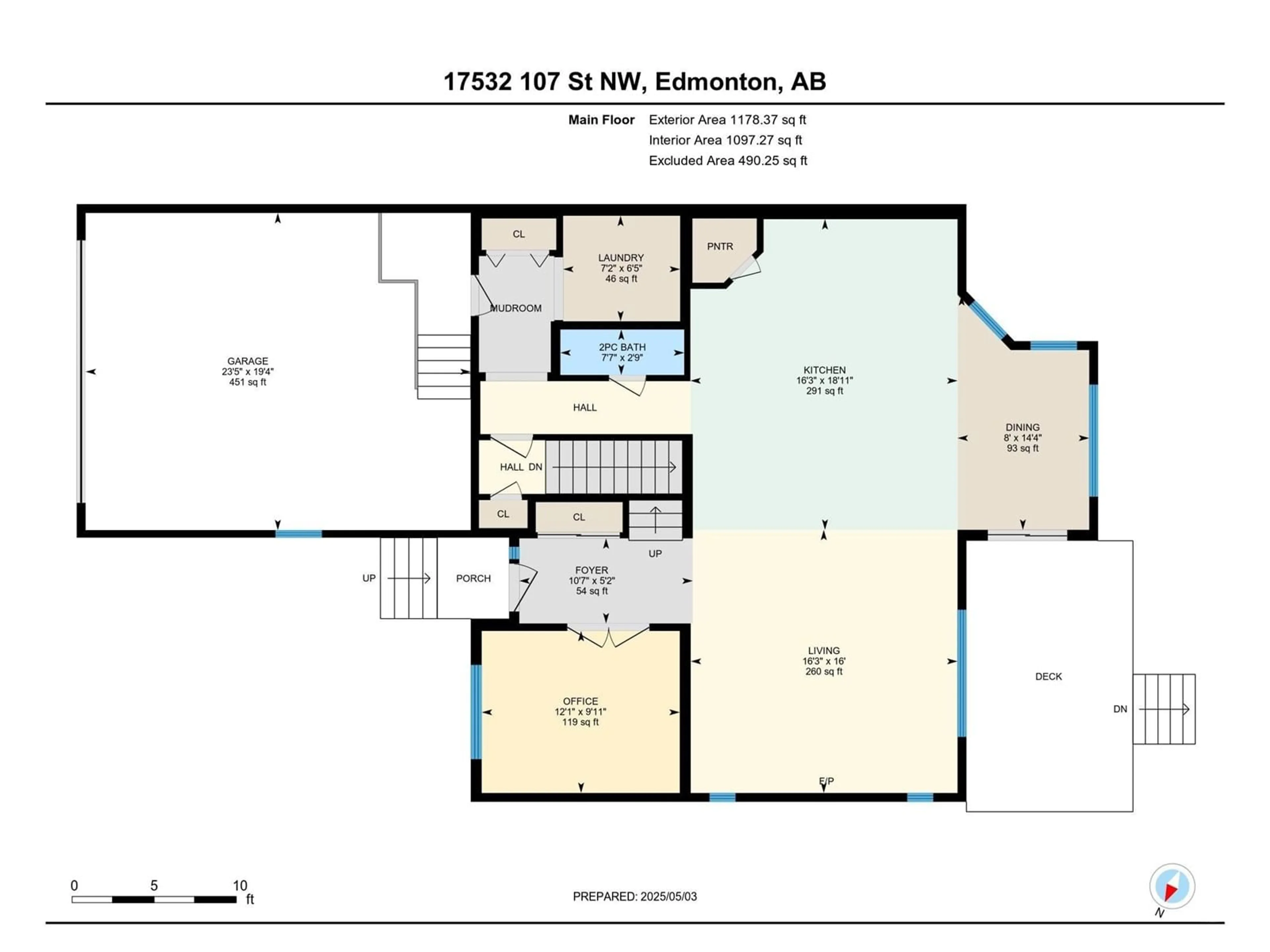 Floor plan for 17532 107 ST, Edmonton Alberta T5X6C1