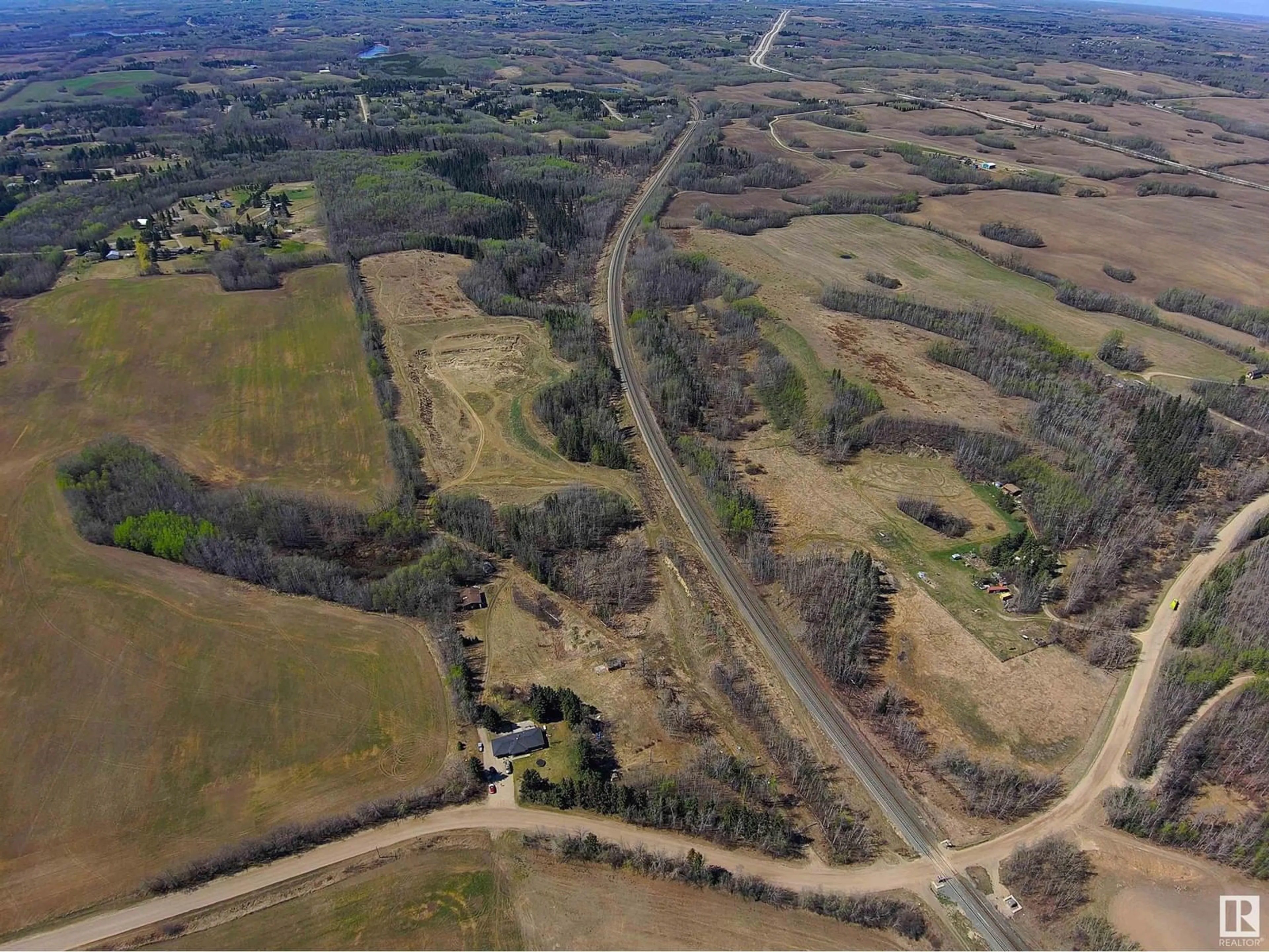 A pic from outside/outdoor area/front of a property/back of a property/a pic from drone, street for 52502 RGE ROAD 12, Rural Parkland County Alberta T7Y2B9