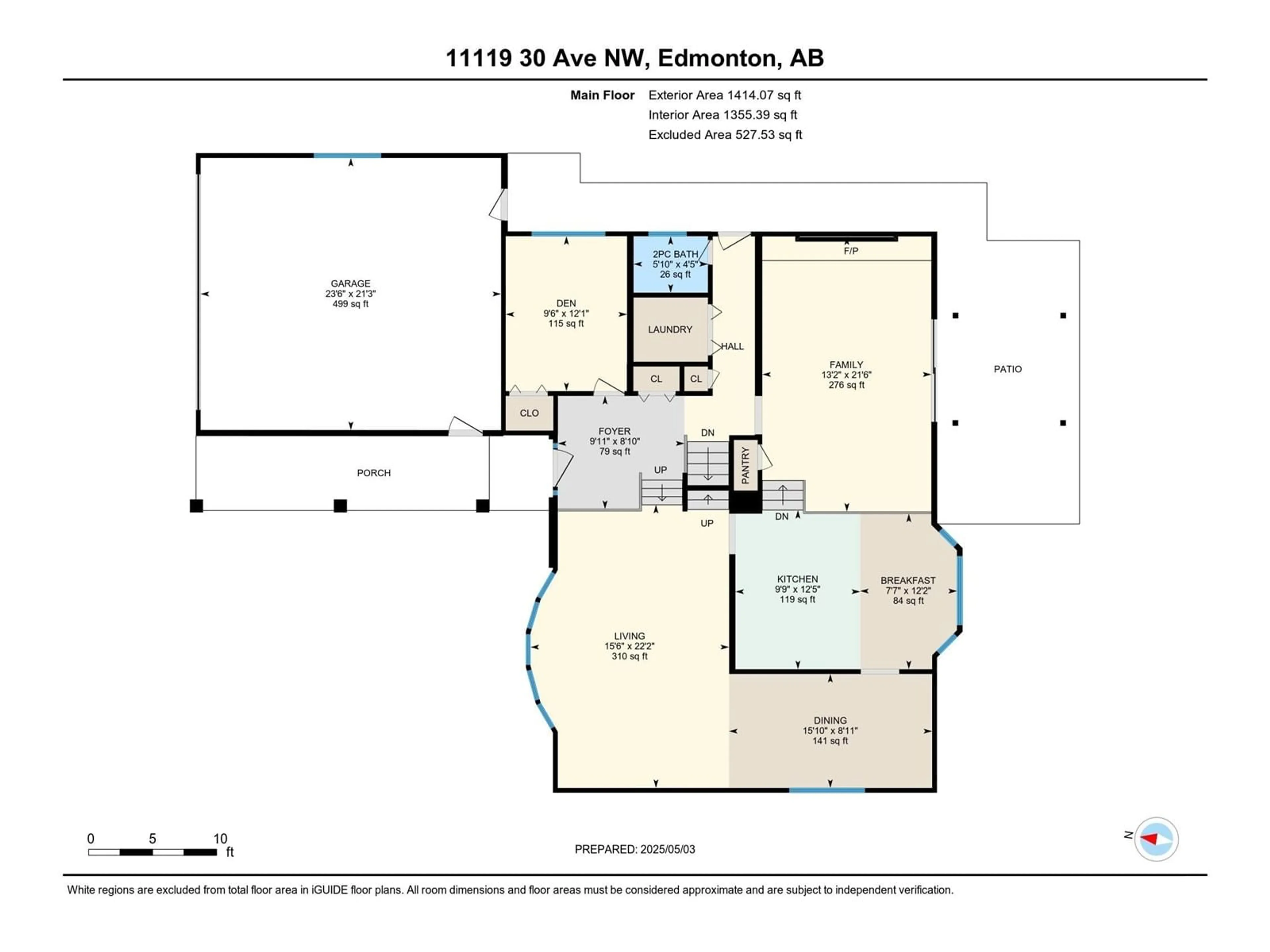 Floor plan for 11119 30 AV, Edmonton Alberta T6J3Y7