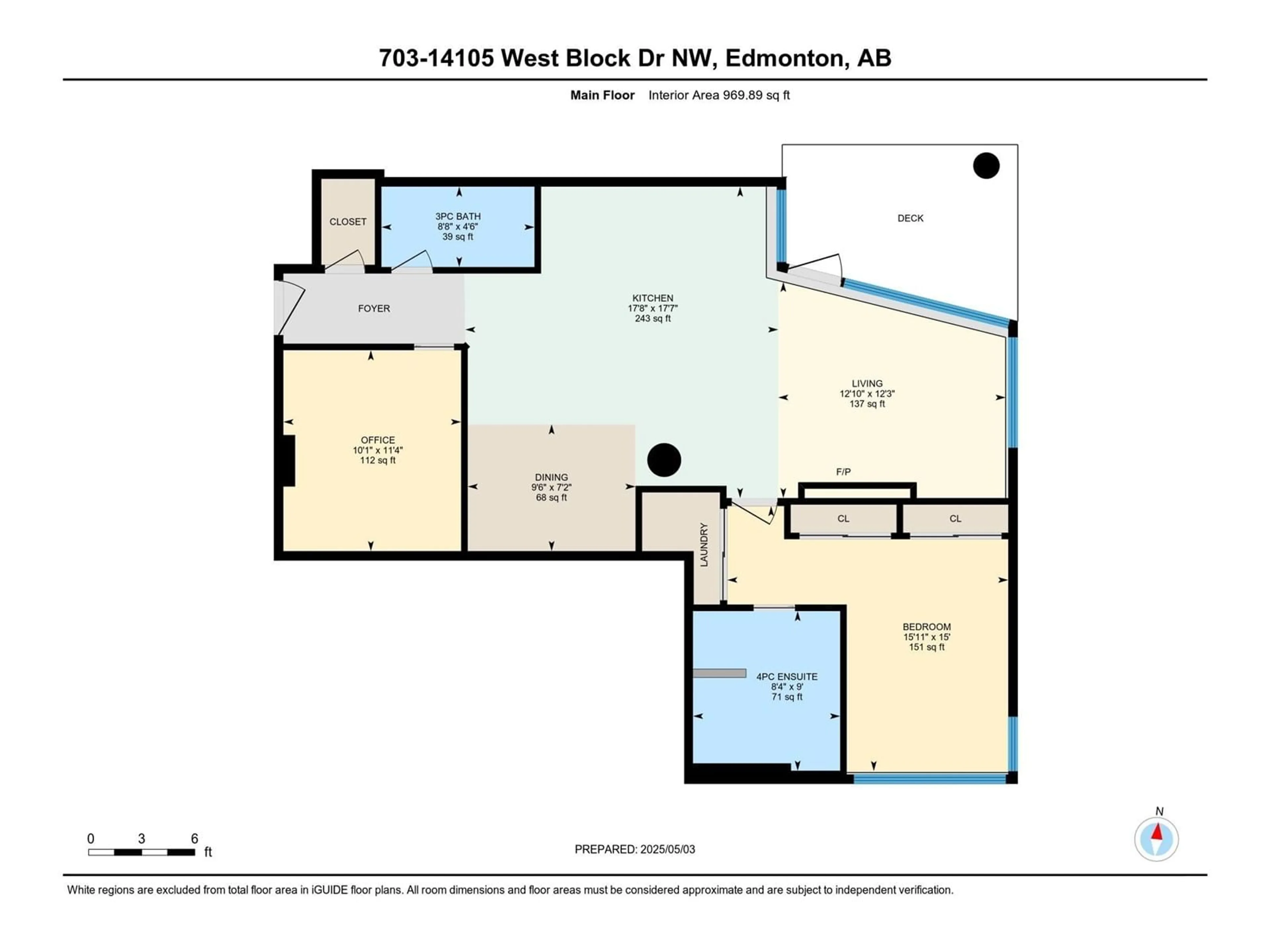 Floor plan for 703 - 14105 WEST BLOCK DR, Edmonton Alberta T5N1L5