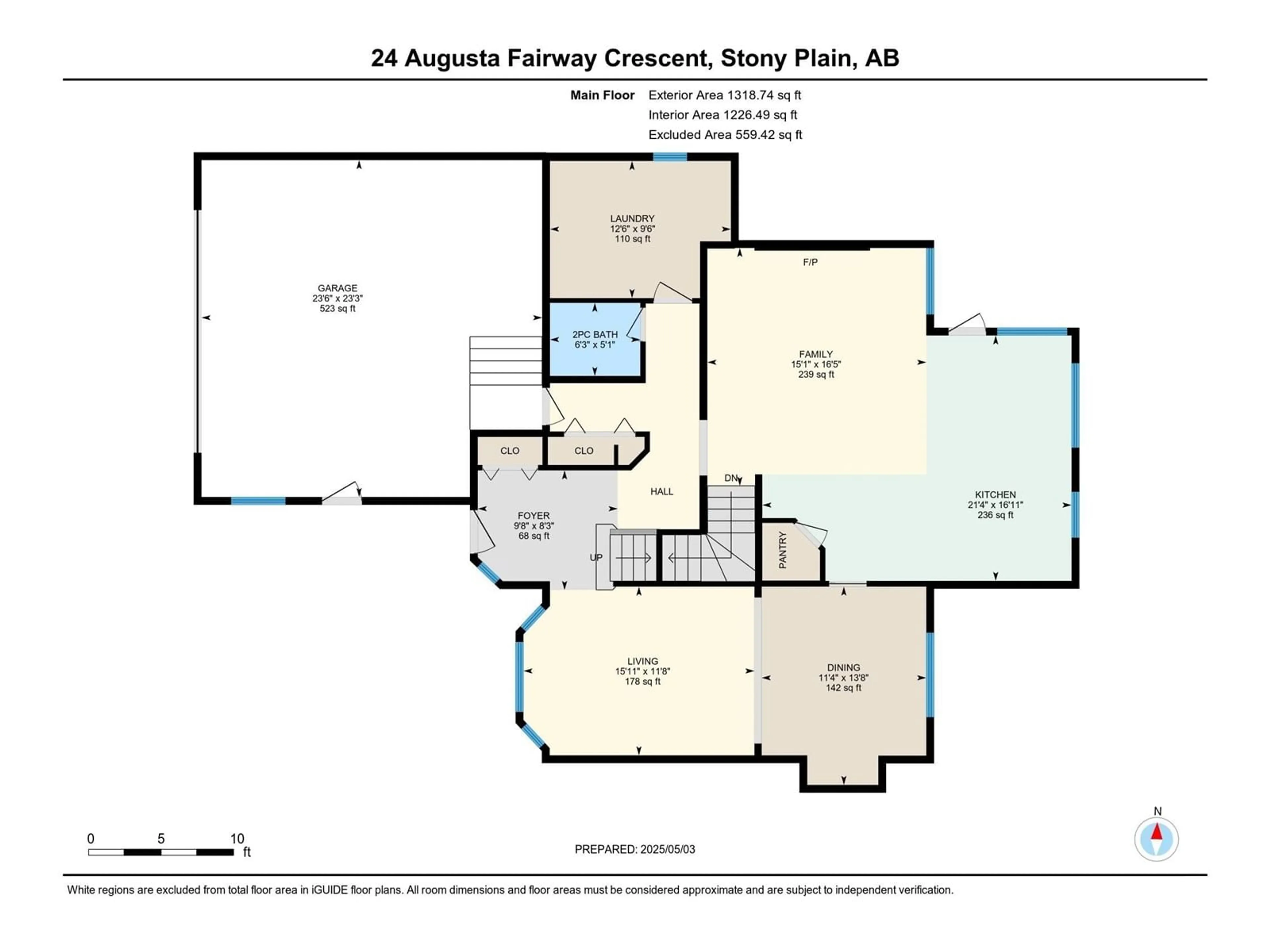 Floor plan for 24 AUGUSTA FAIRWAY, Stony Plain Alberta T7Z1Y7