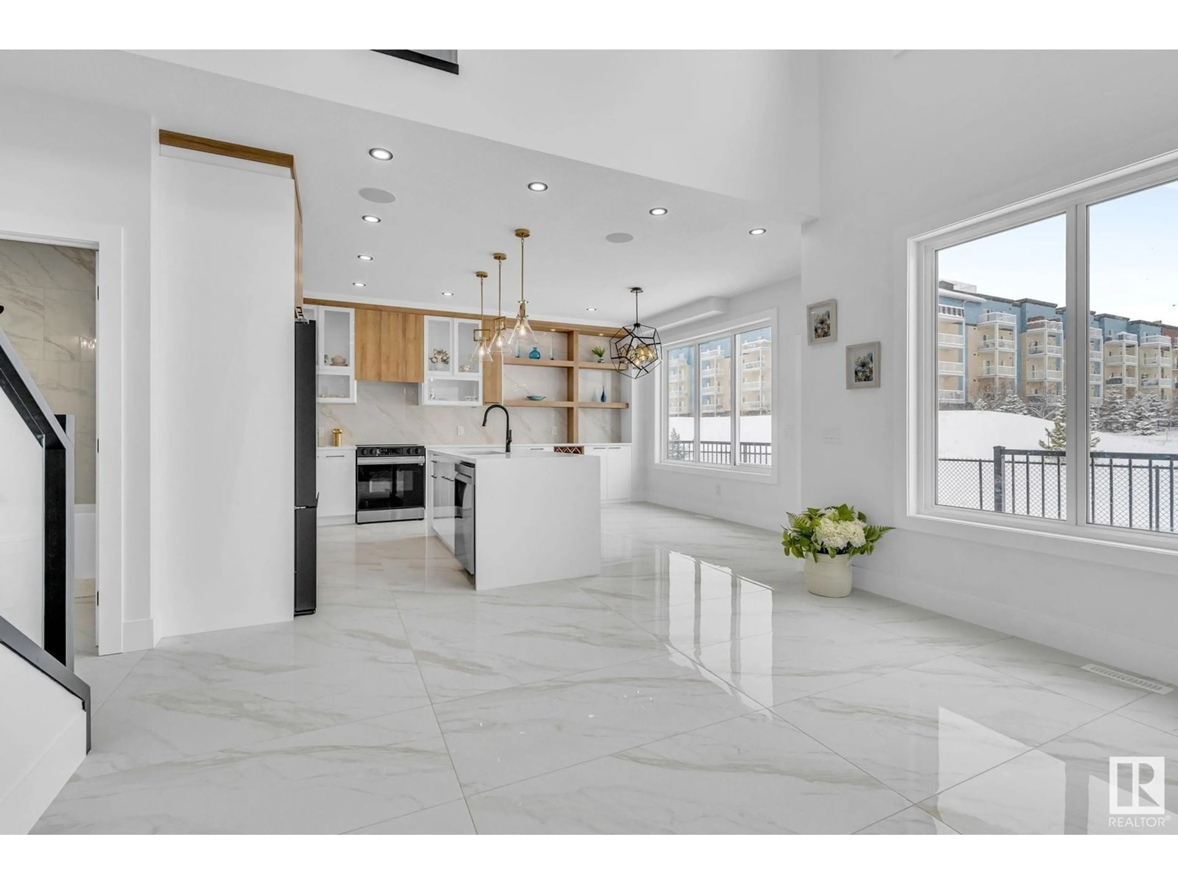 Contemporary kitchen, ceramic/tile floor for 146 CREEKSIDE LANE, Leduc Alberta T9E1T1