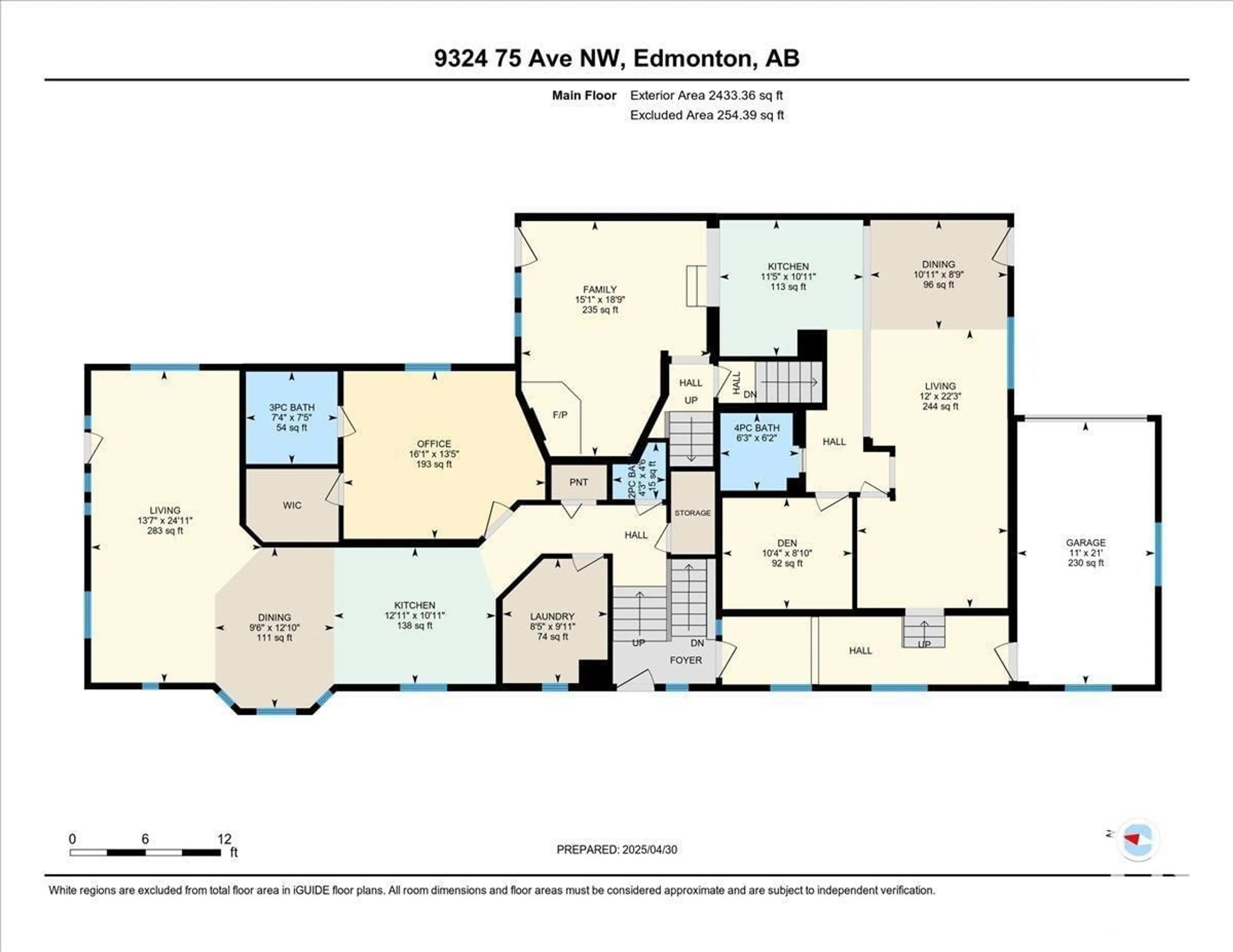 Floor plan for 9324 75 AV, Edmonton Alberta T6E1H2