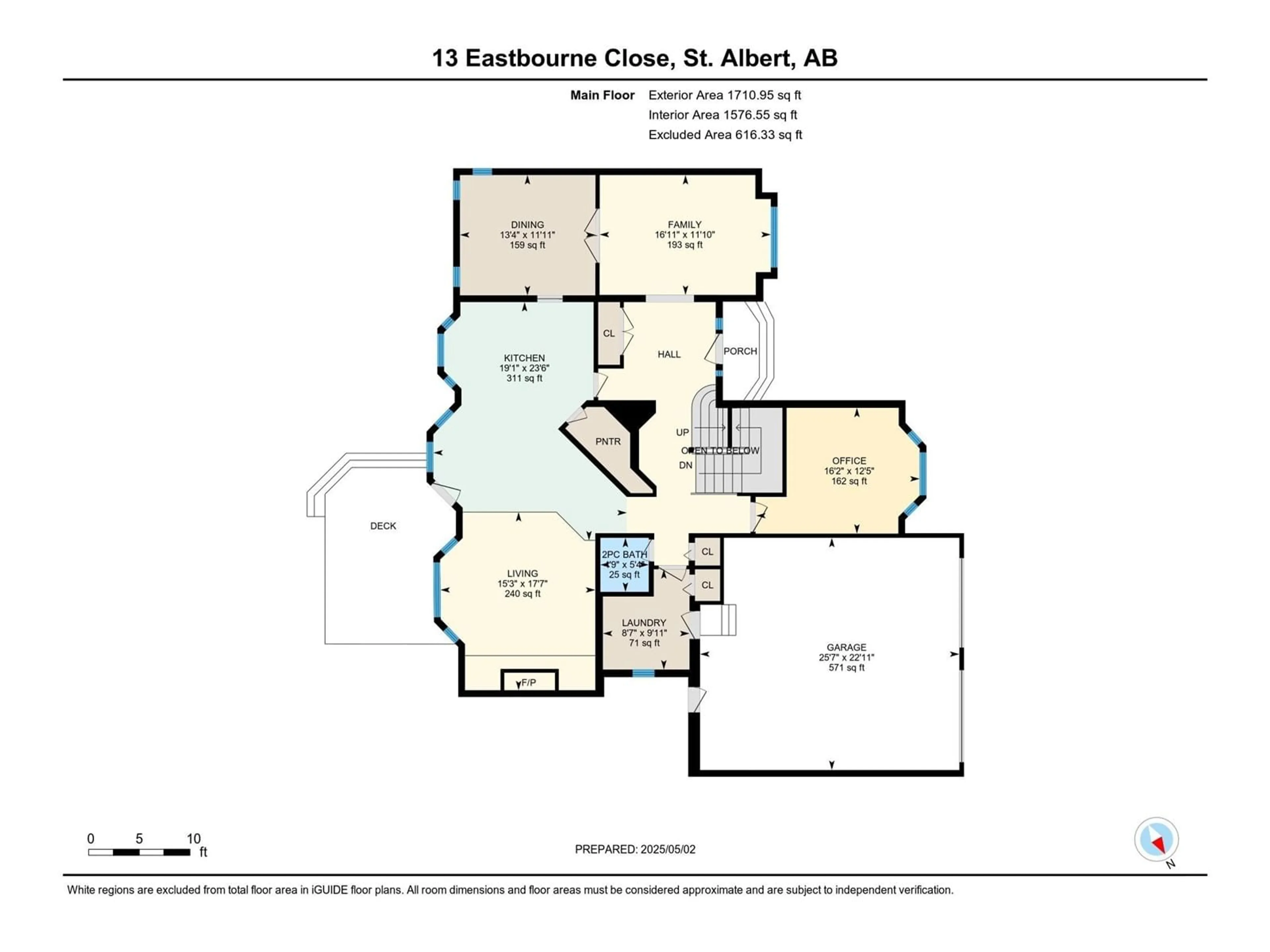 Floor plan for 13 EASTBOURNE CL, St. Albert Alberta T8N5N5