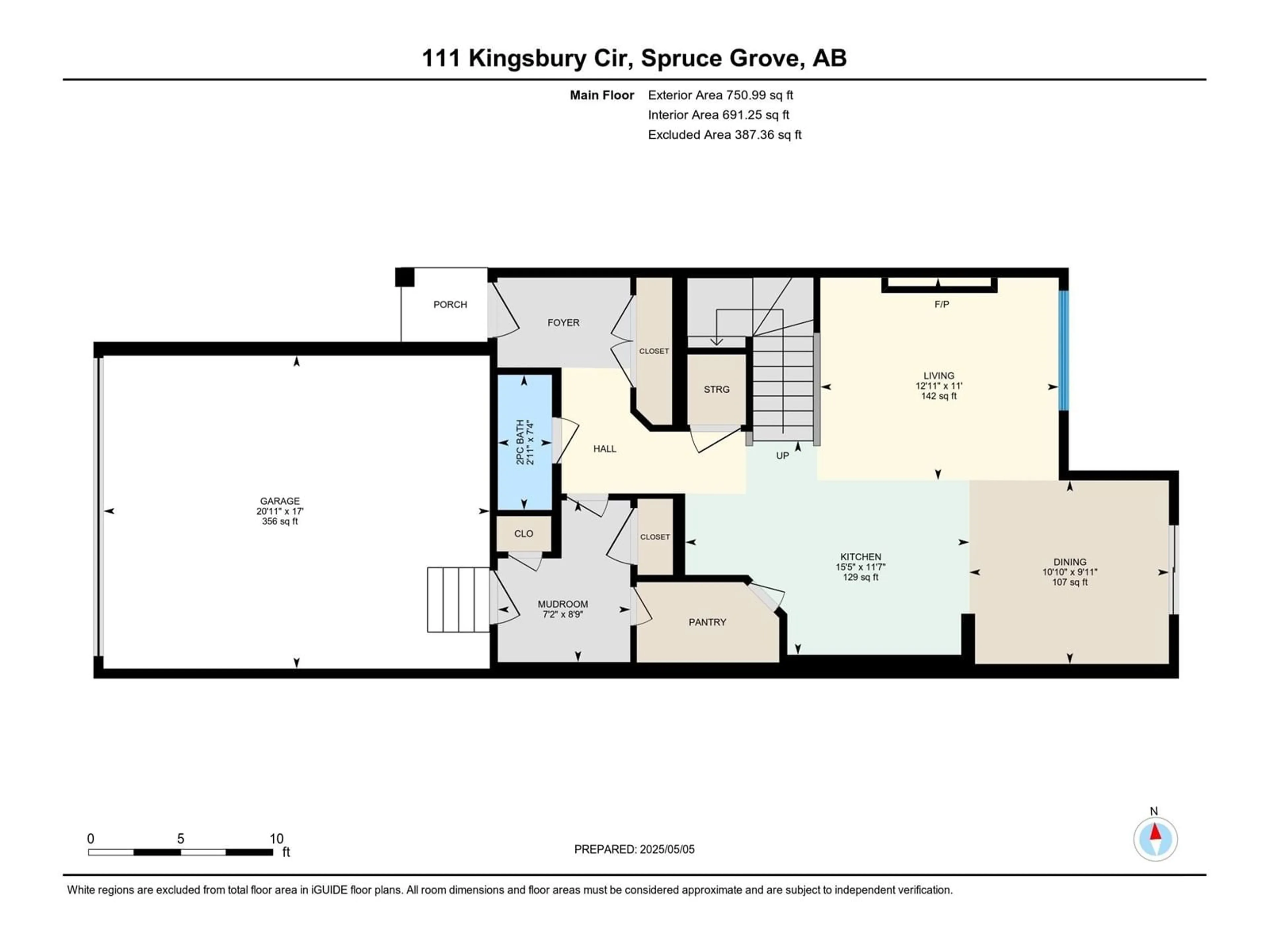 Floor plan for 111 KINGSBURY CI, Spruce Grove Alberta T7X0C9