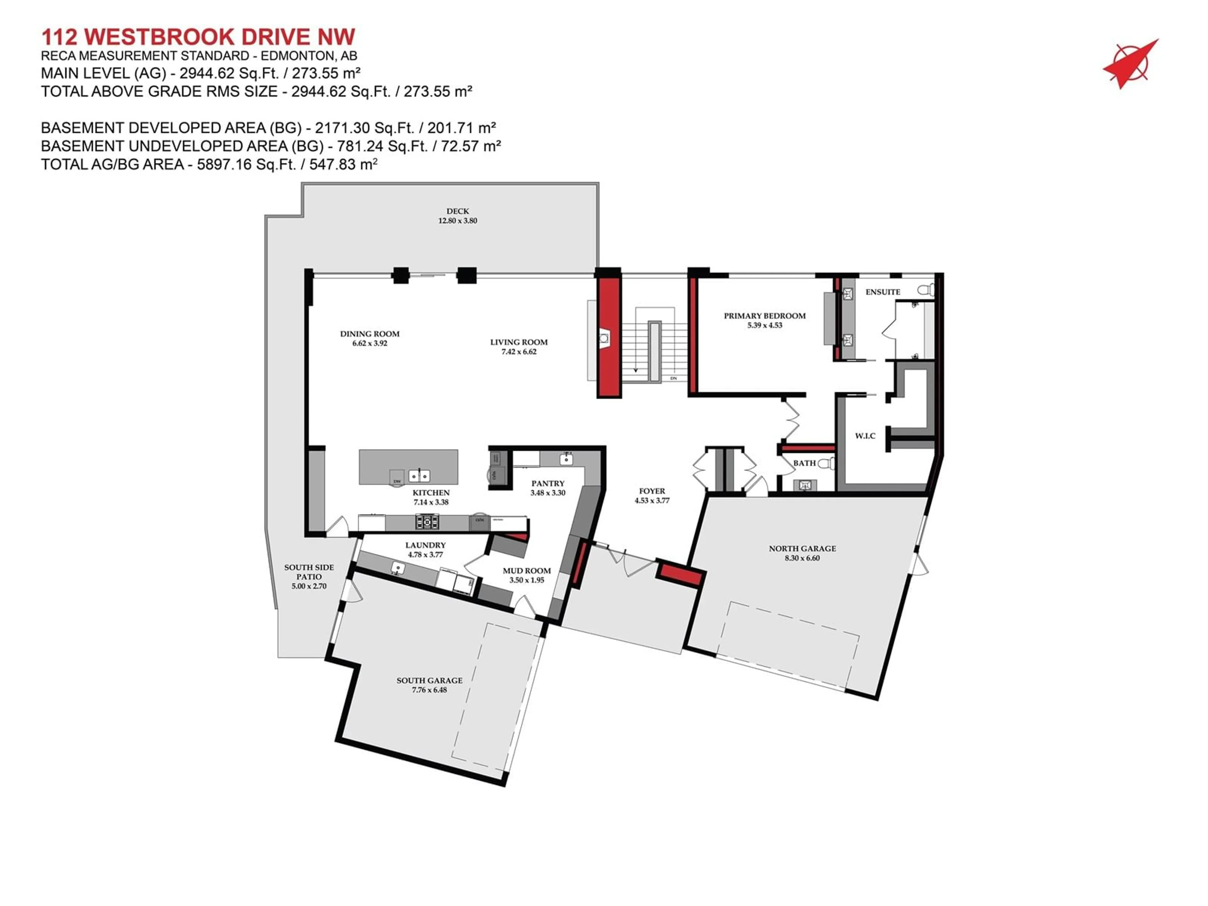 Floor plan for 112 WESTBROOK DR, Edmonton Alberta T6J2E1