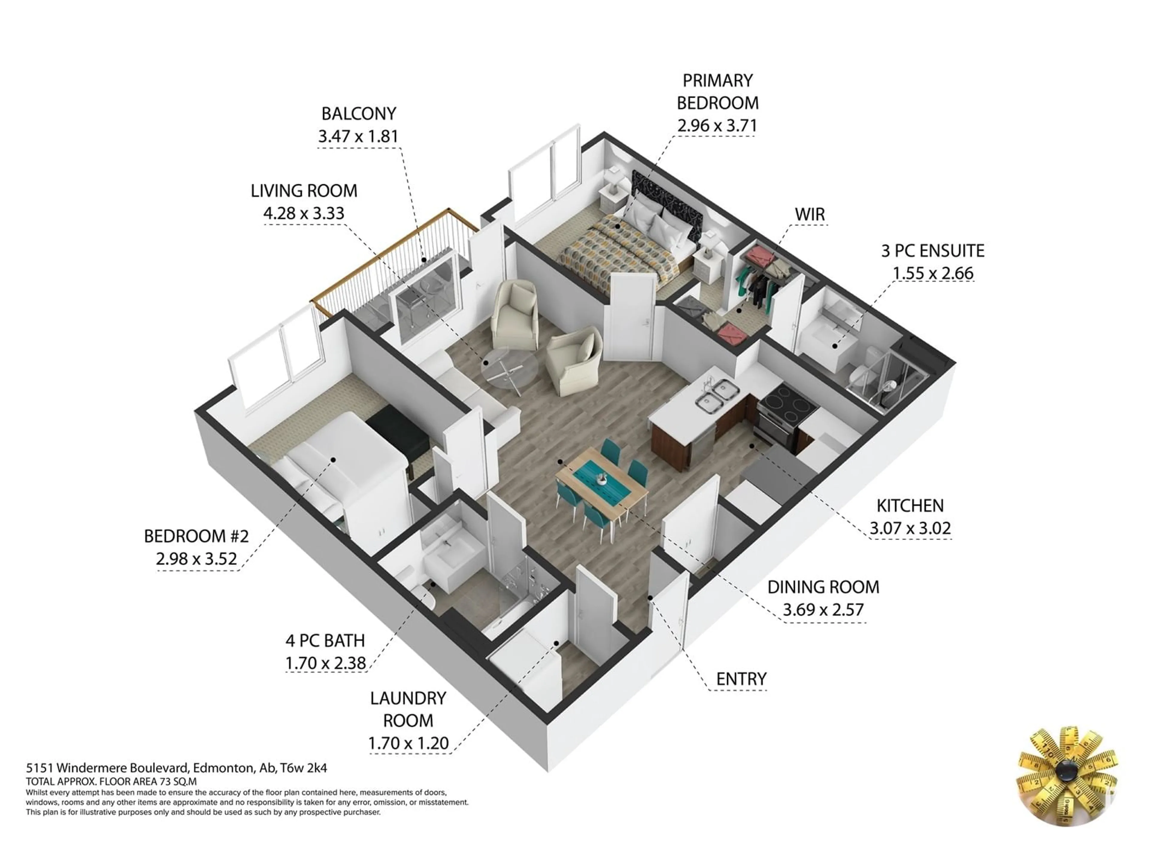 Floor plan for 5151 - 430 WINDERMERE BV, Edmonton Alberta T6W2K4