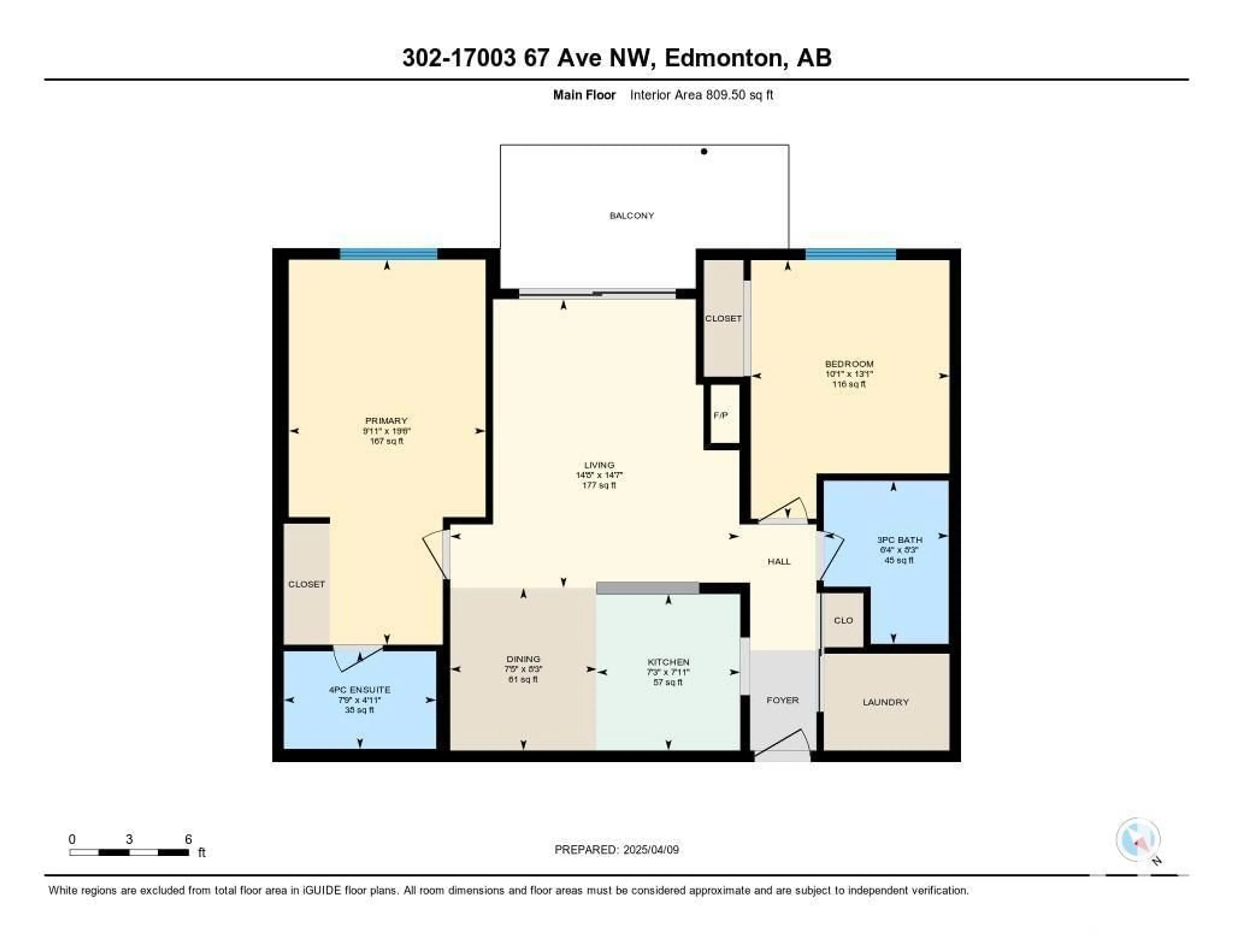 Floor plan for #302 - 17003 67 AV, Edmonton Alberta T5T6Y7