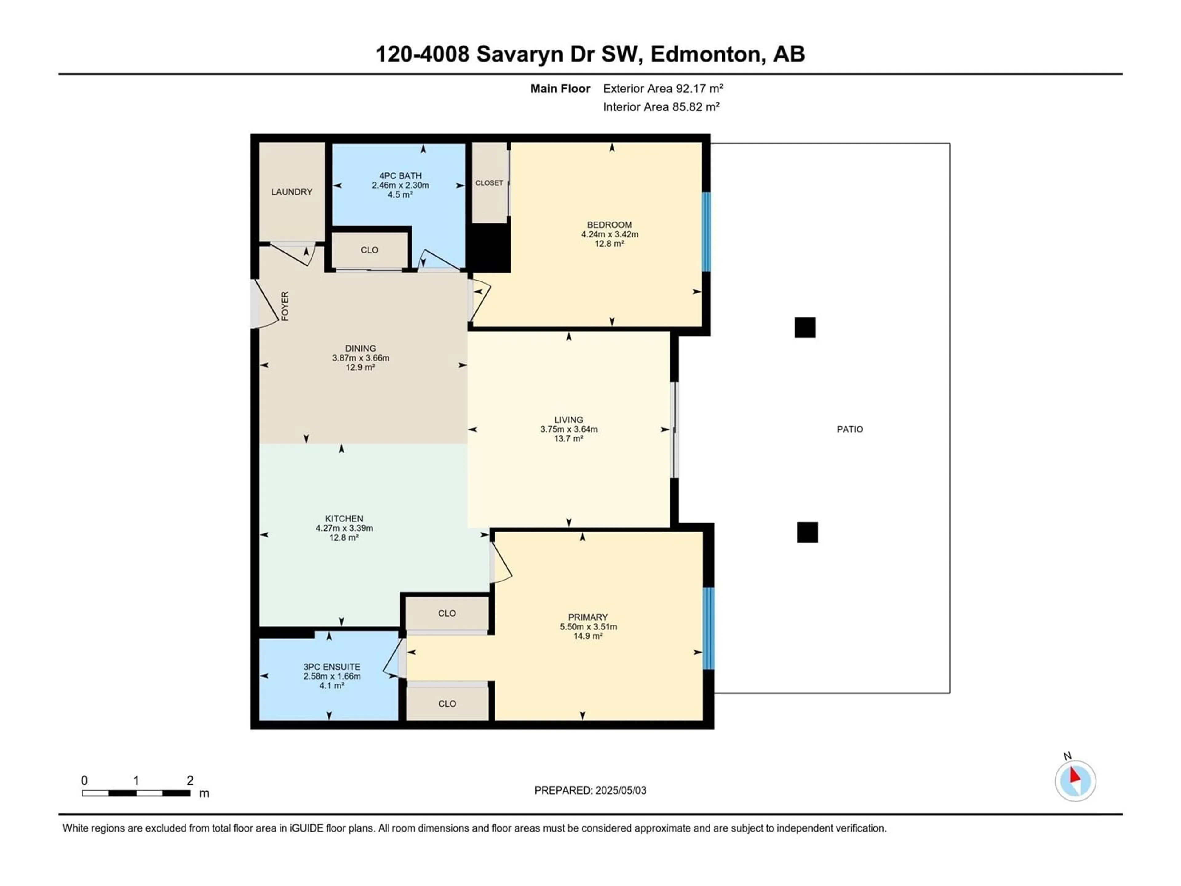 Floor plan for 4008 - 120 SAVARYN DR, Edmonton Alberta T6X2E5