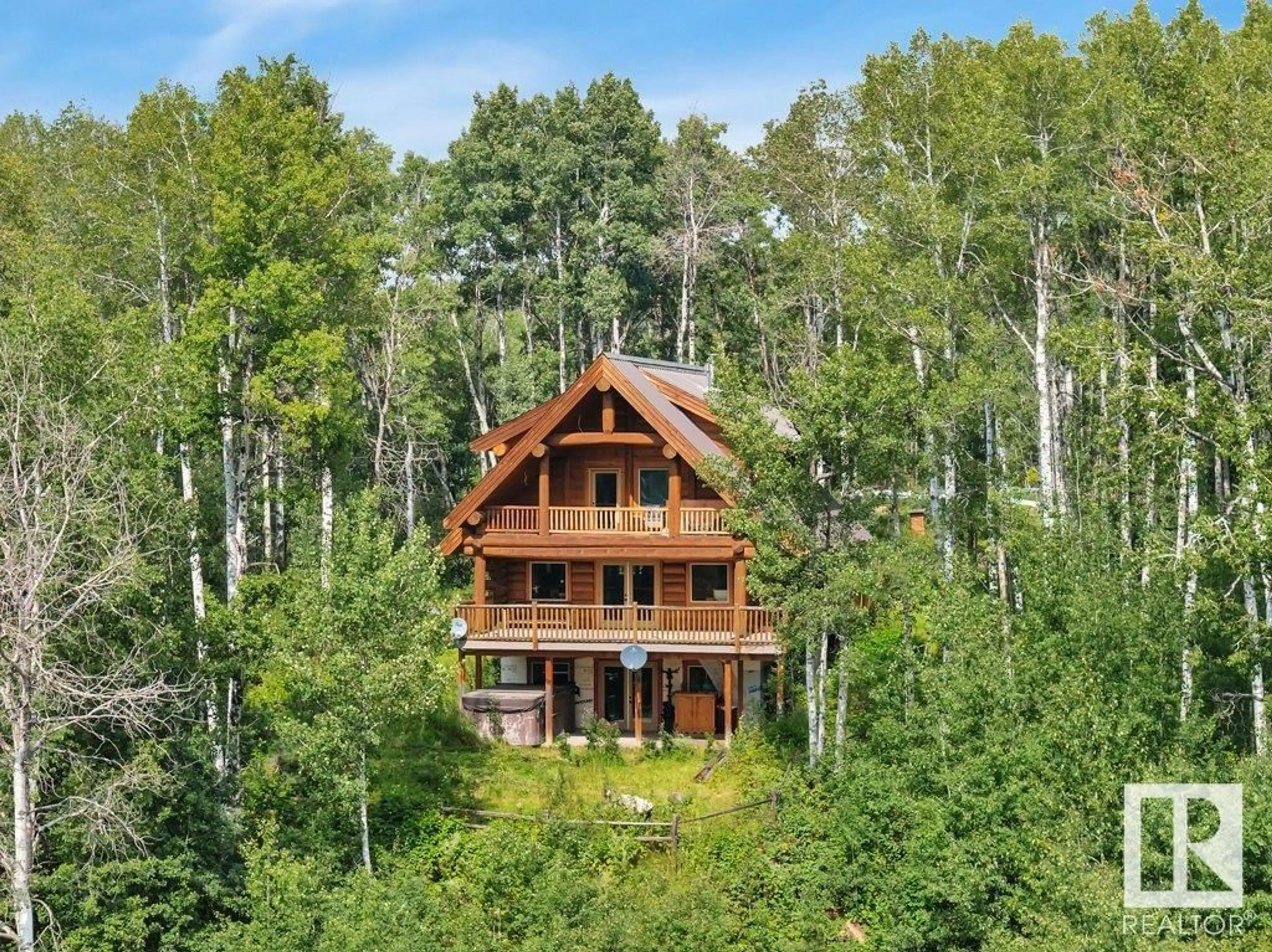 A pic from outside/outdoor area/front of a property/back of a property/a pic from drone, forest/trees view for 453039 RGE RD 10, Rural Wetaskiwin County Alberta T0C2V0