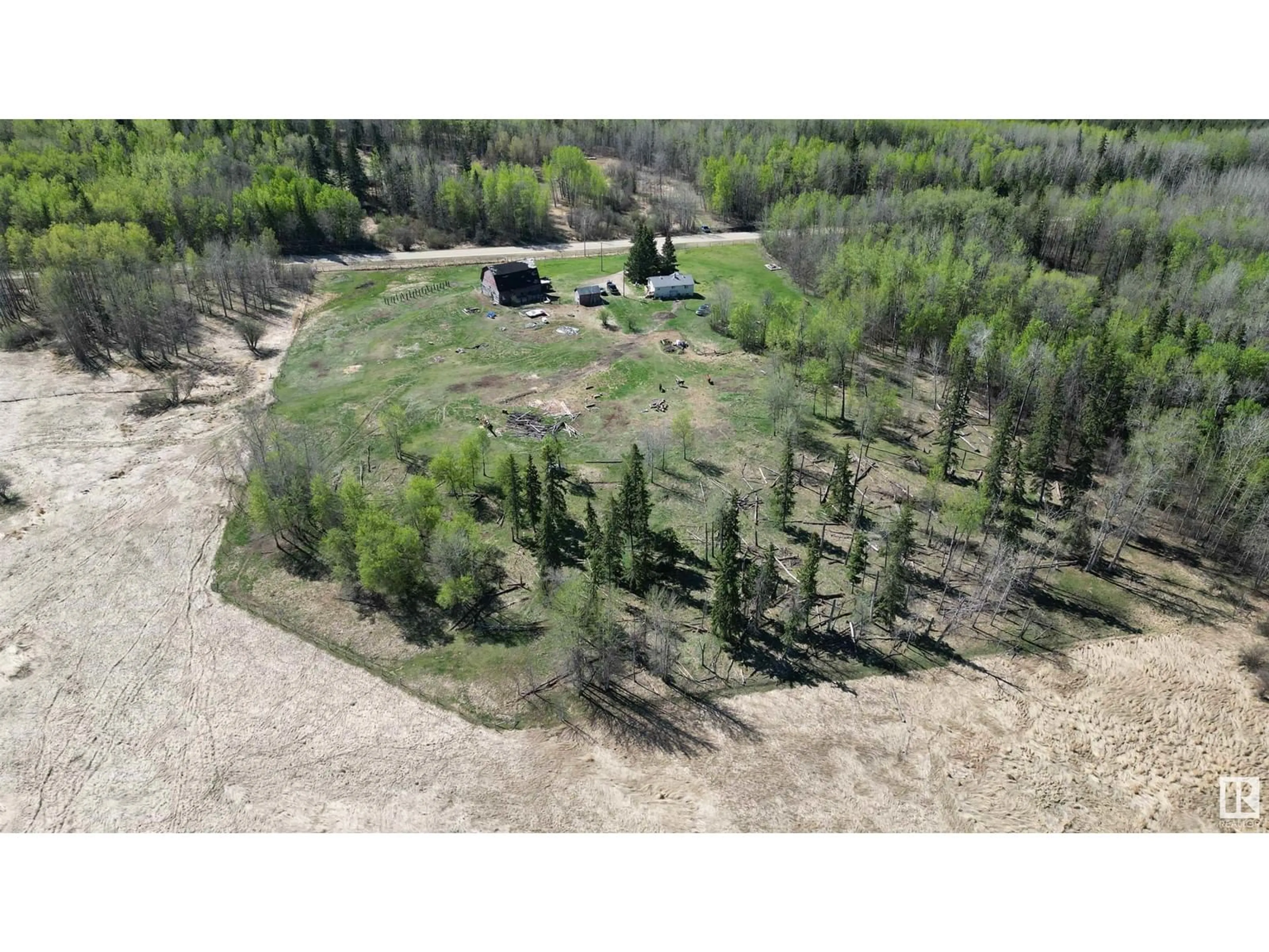 A pic from outside/outdoor area/front of a property/back of a property/a pic from drone, forest/trees view for 4216 TWP RD 564, Rural Lac Ste. Anne County Alberta T0E1A0