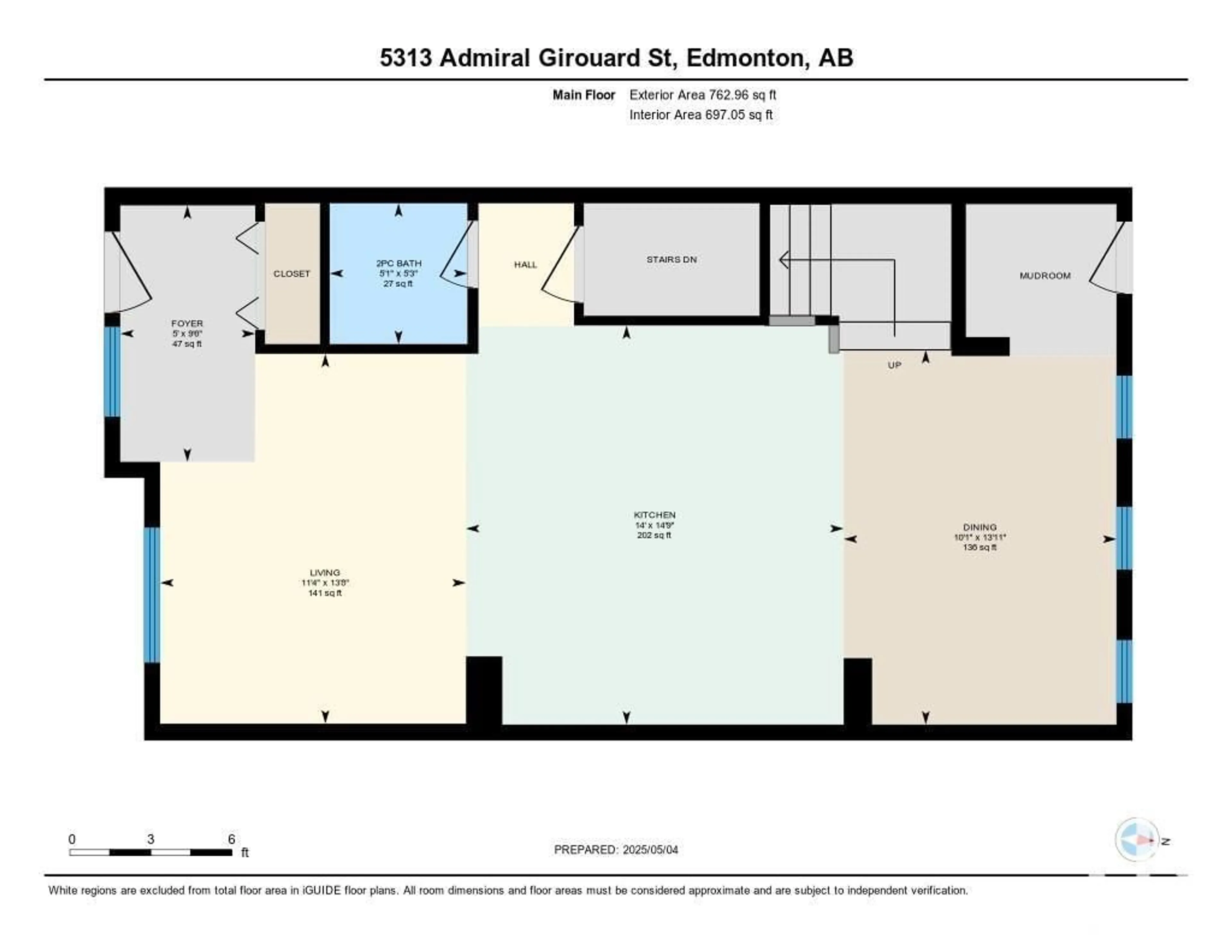 Floor plan for 5313 ADMIRAL GIROUARD ST, Edmonton Alberta T5E6X5
