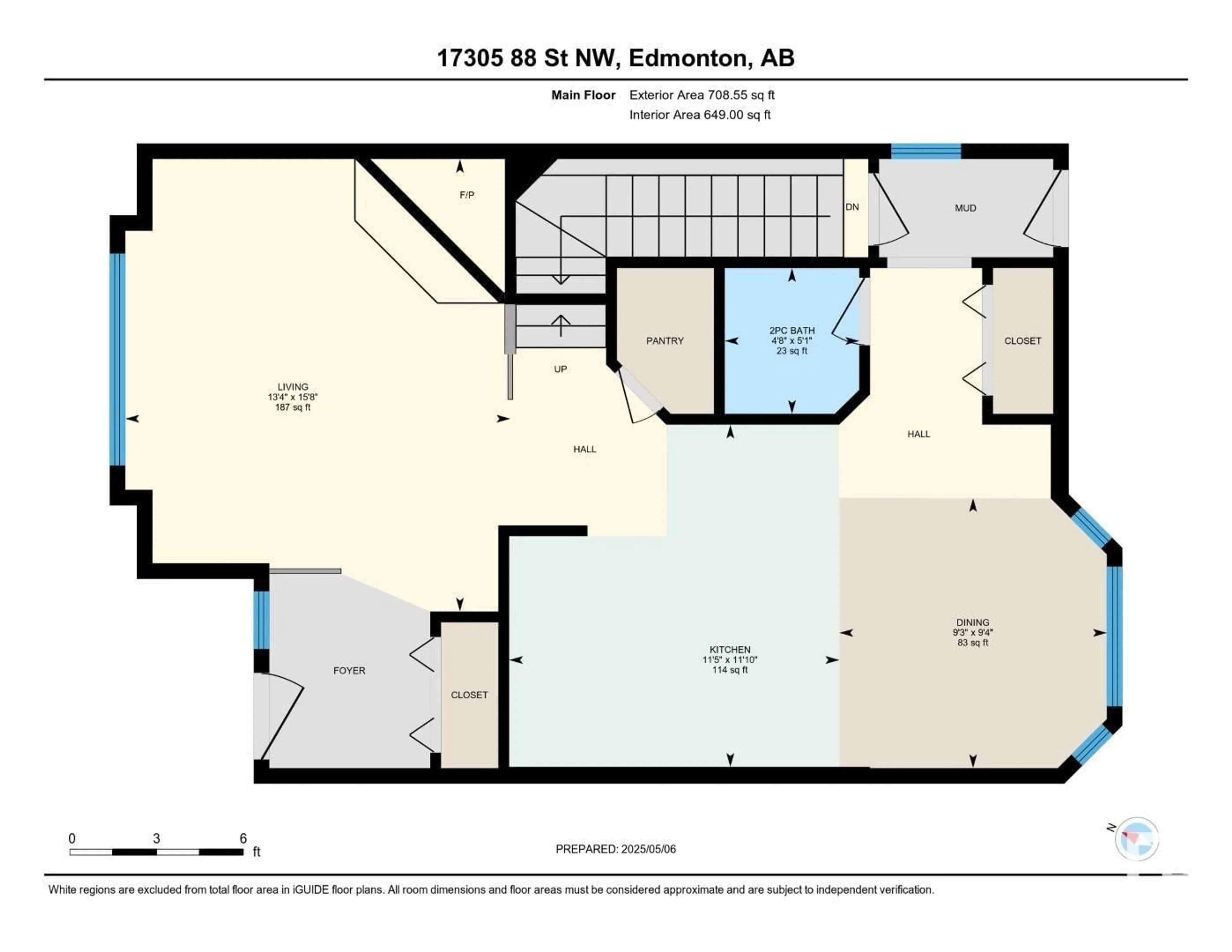 Floor plan for 17305 88 ST, Edmonton Alberta T5Z3R4