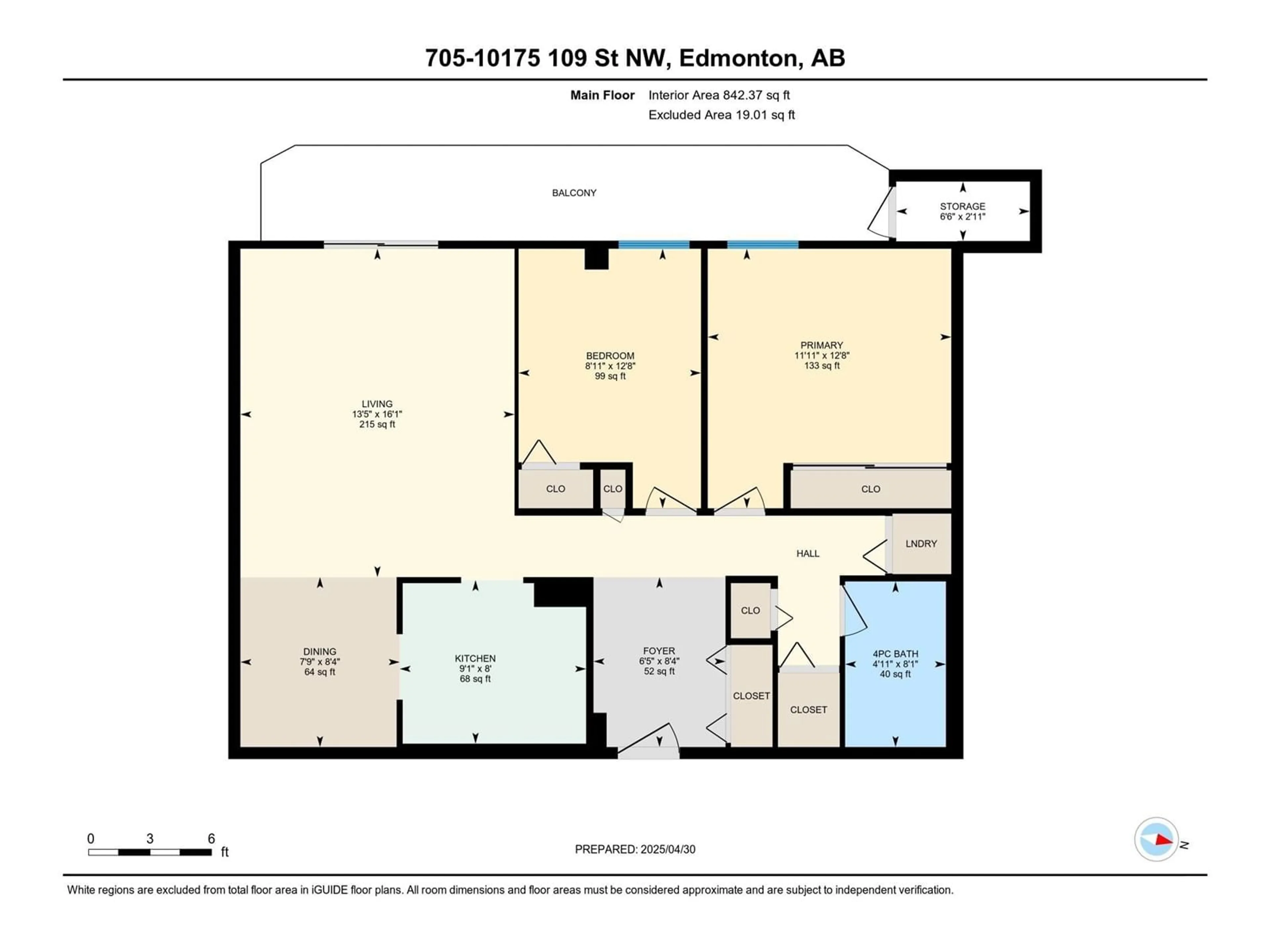 Floor plan for 705 - 10175 109 ST, Edmonton Alberta T5J3P2