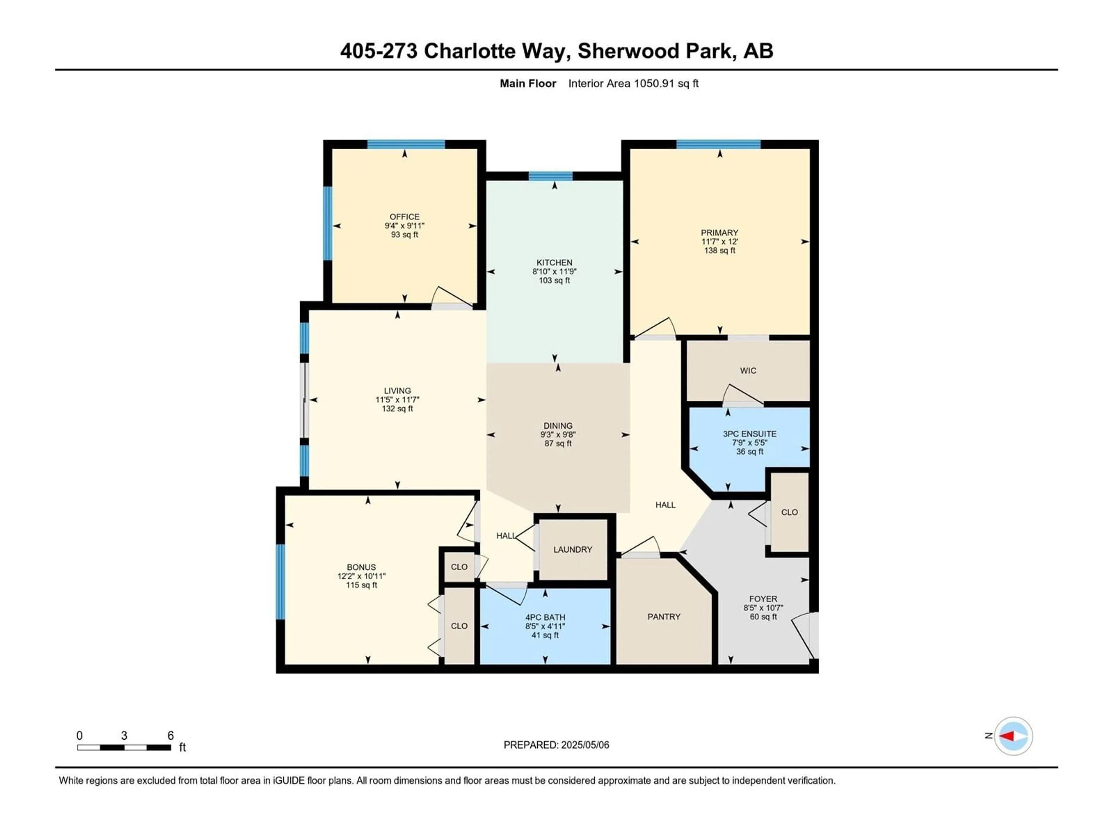 Floor plan for 405 - 273 CHARLOTTE WY, Sherwood Park Alberta T8H0N9