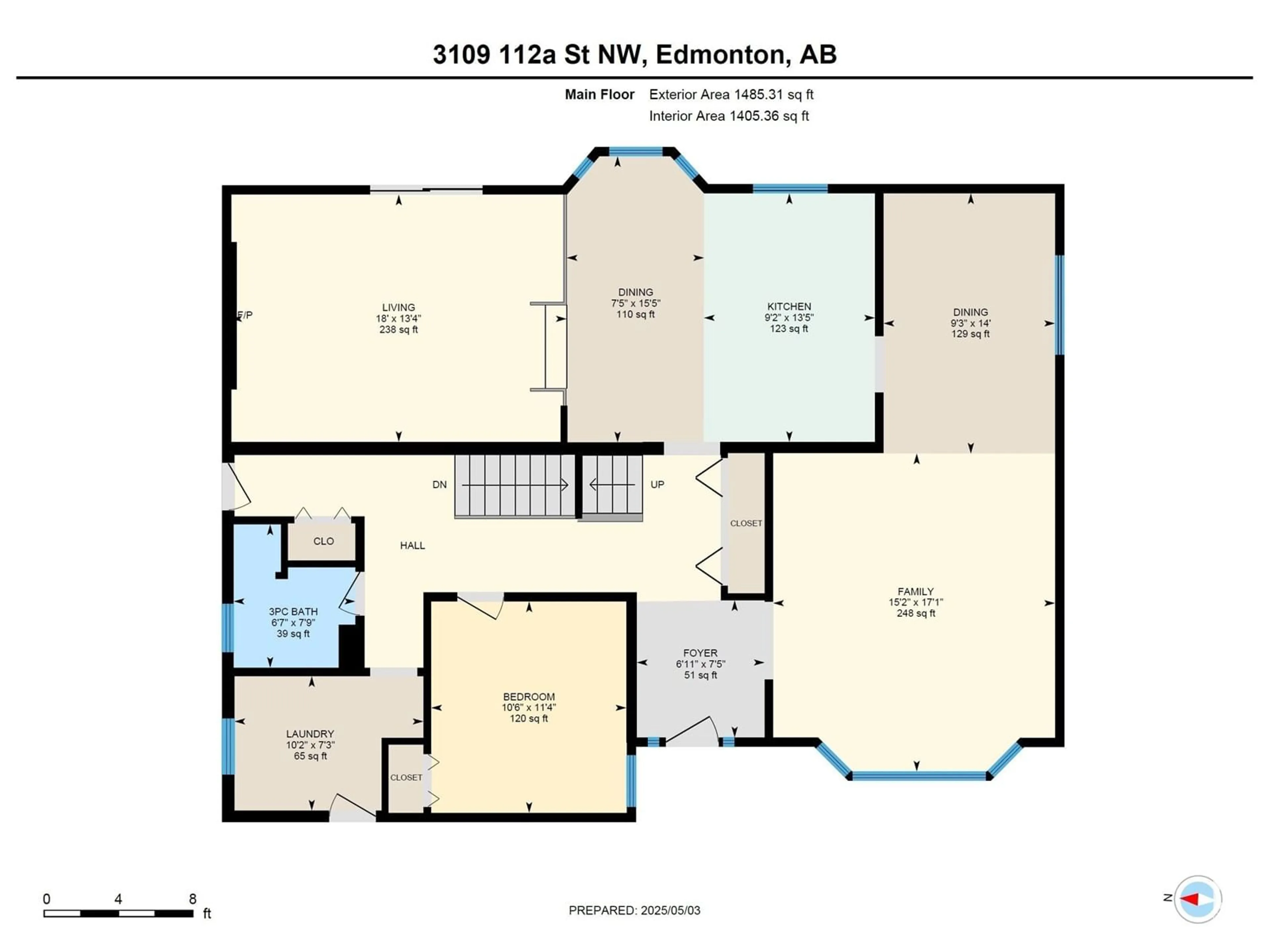 Floor plan for NW - 3109 112A ST, Edmonton Alberta T6J4G9