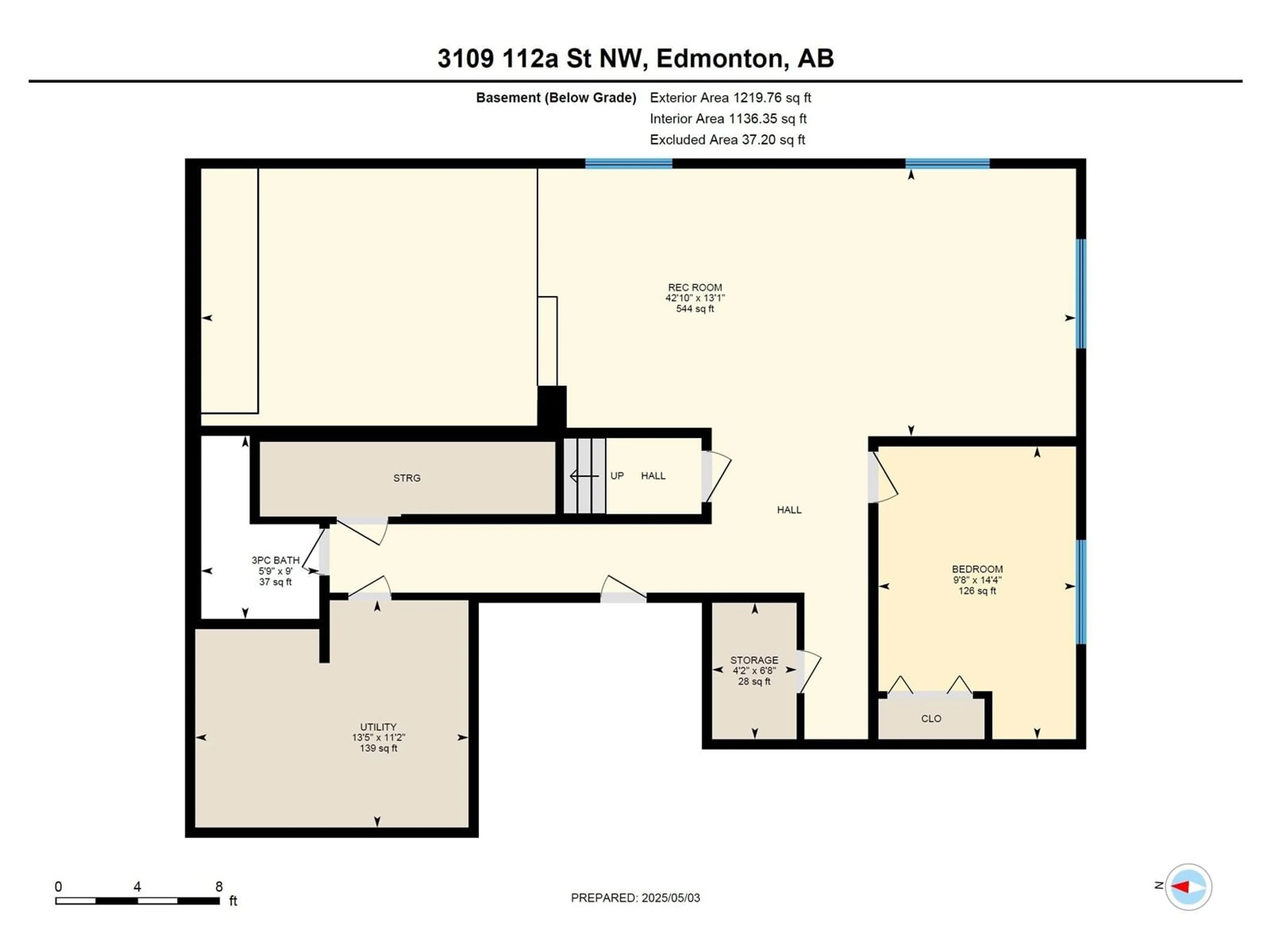 Floor plan for NW - 3109 112A ST, Edmonton Alberta T6J4G9