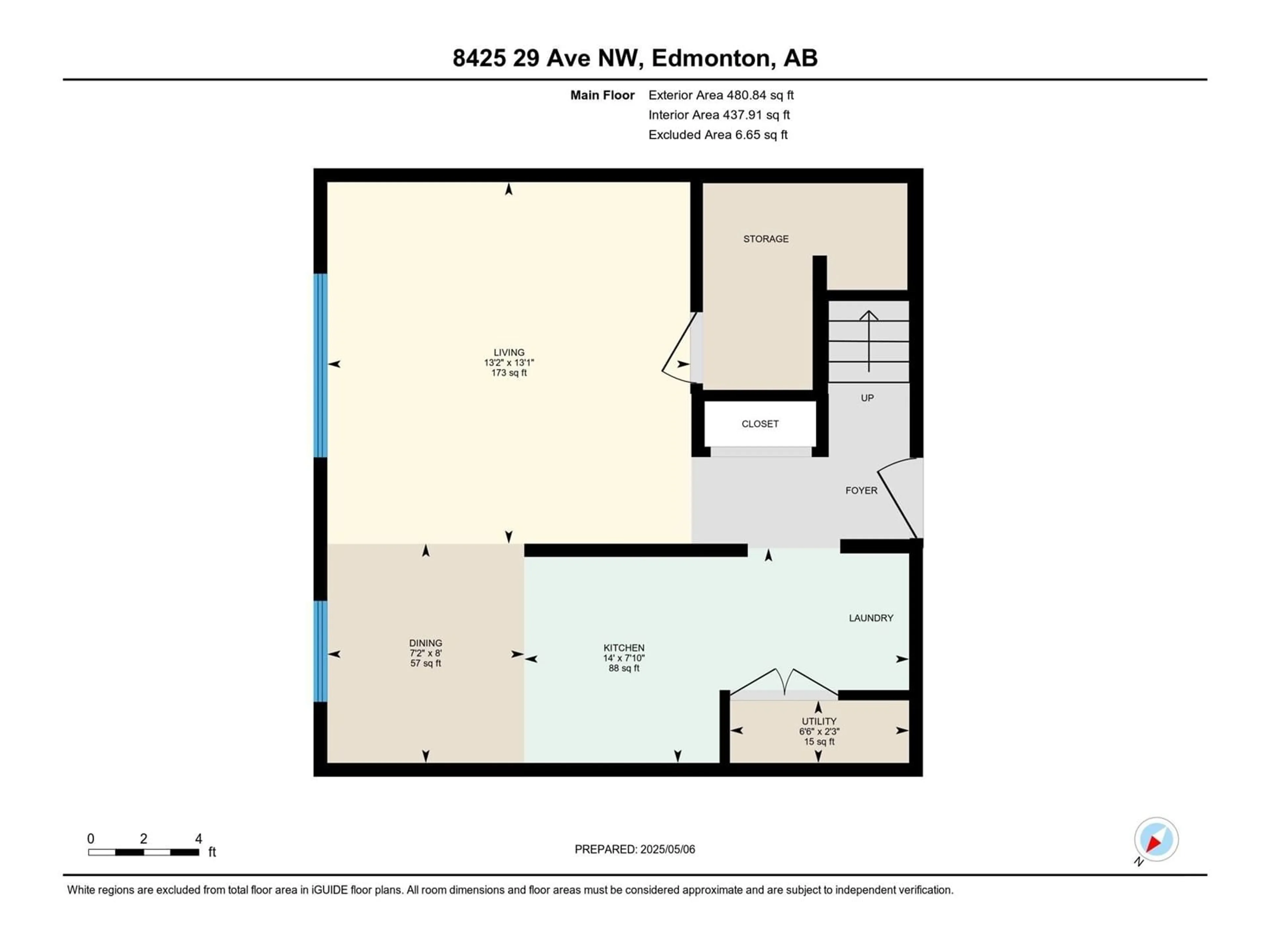 Floor plan for 8425 29 AV, Edmonton Alberta T6K3M8