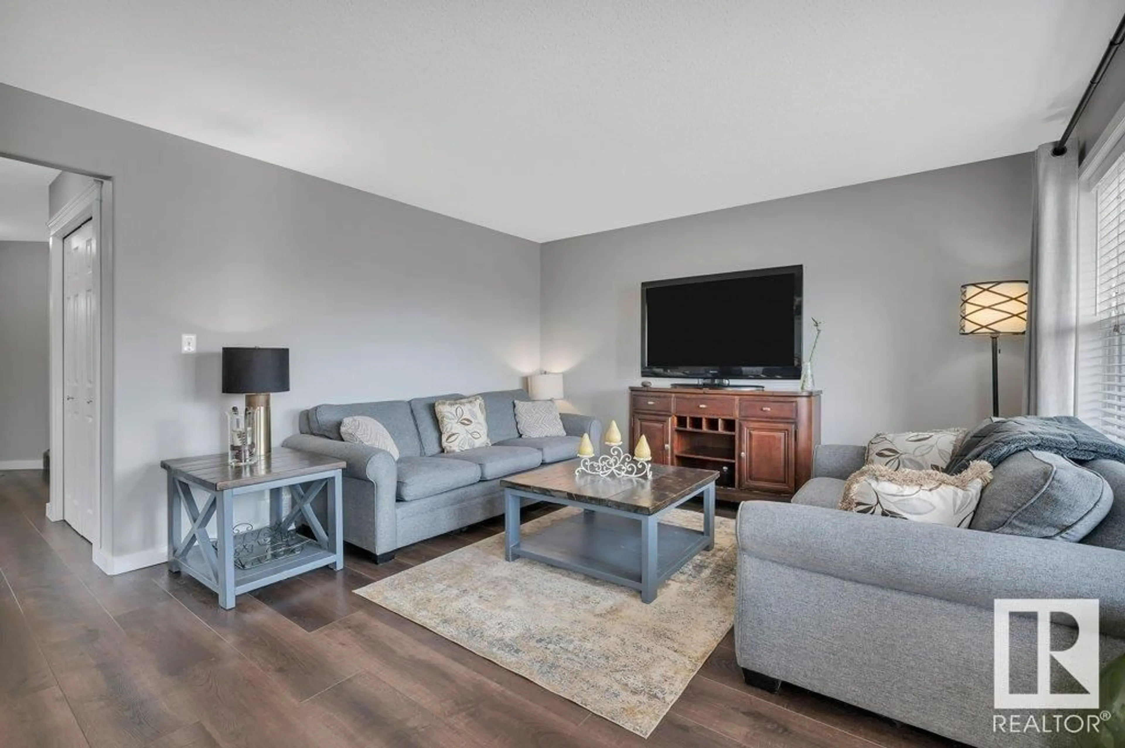 Living room with furniture, unknown for 16519 56 ST NW, Edmonton Alberta T5Y3M7