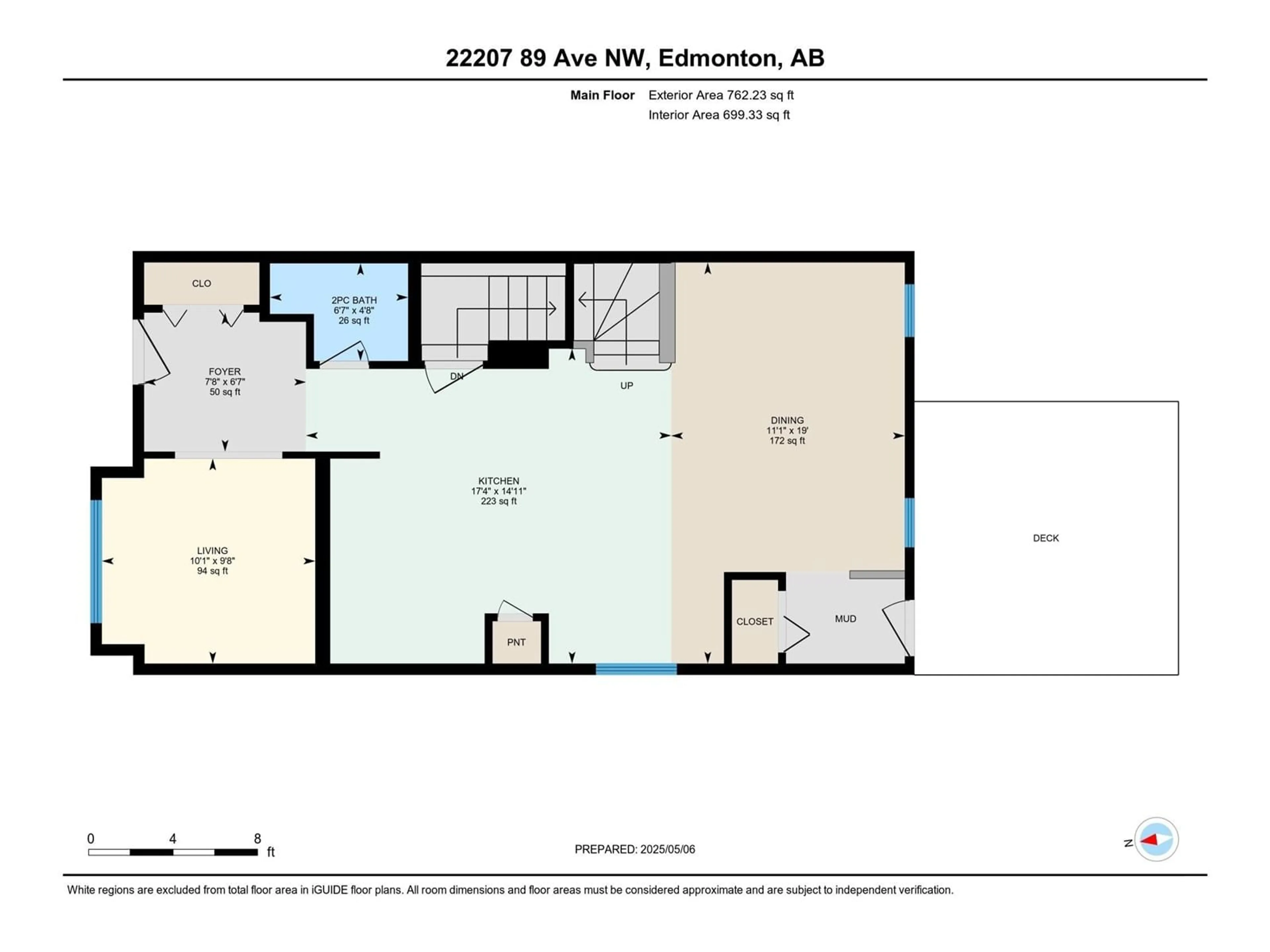 Floor plan for 22207 89 AV, Edmonton Alberta T5T7H1